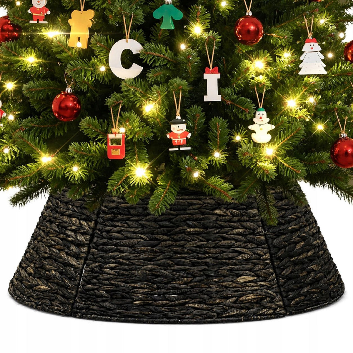 ORNAMENT UNDER THE CHRISTMAS TREE RATTAN COLLAR GRILLE POT CHRISTMAS