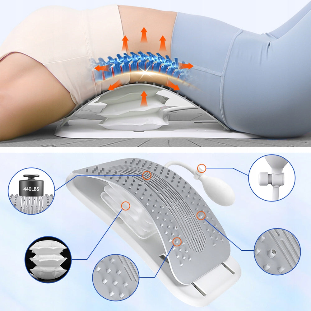 ORTHOPEDIC SEAT PILLOW WITH ADJUSTABLE AIR CUSHION LUMBAR MASSAGER GIFTS Packaging status original