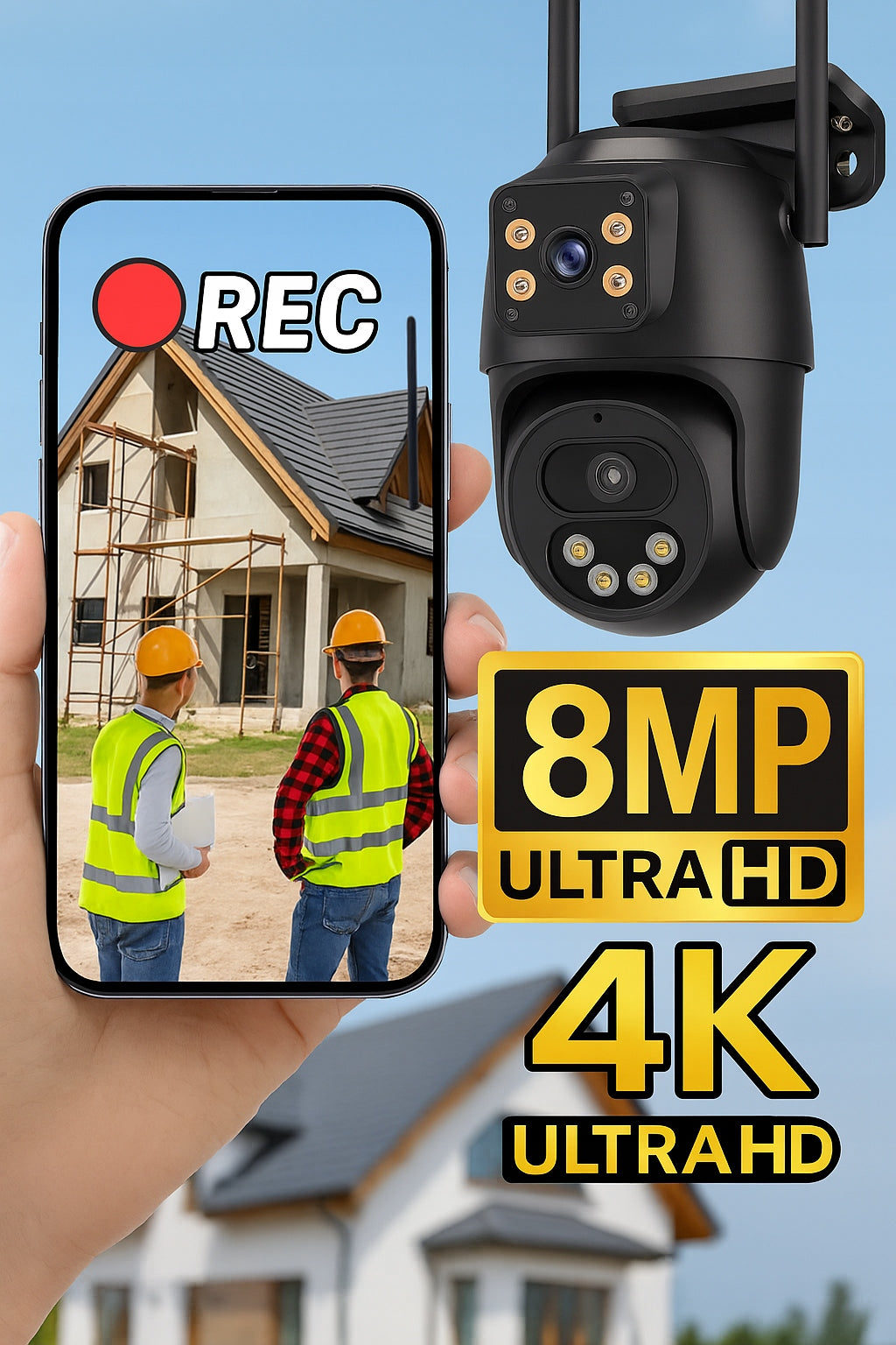 OUTDOOR 4K CAMERA TWO LENSES WIFI 8MP APP ICSee DUO TWO CAMERAS Brand no brand