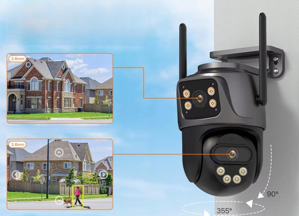 OUTDOOR 4K CAMERA TWO LENSES WIFI 8MP APP ICSee DUO TWO CAMERAS Product weight with unit packaging 1.985 kg