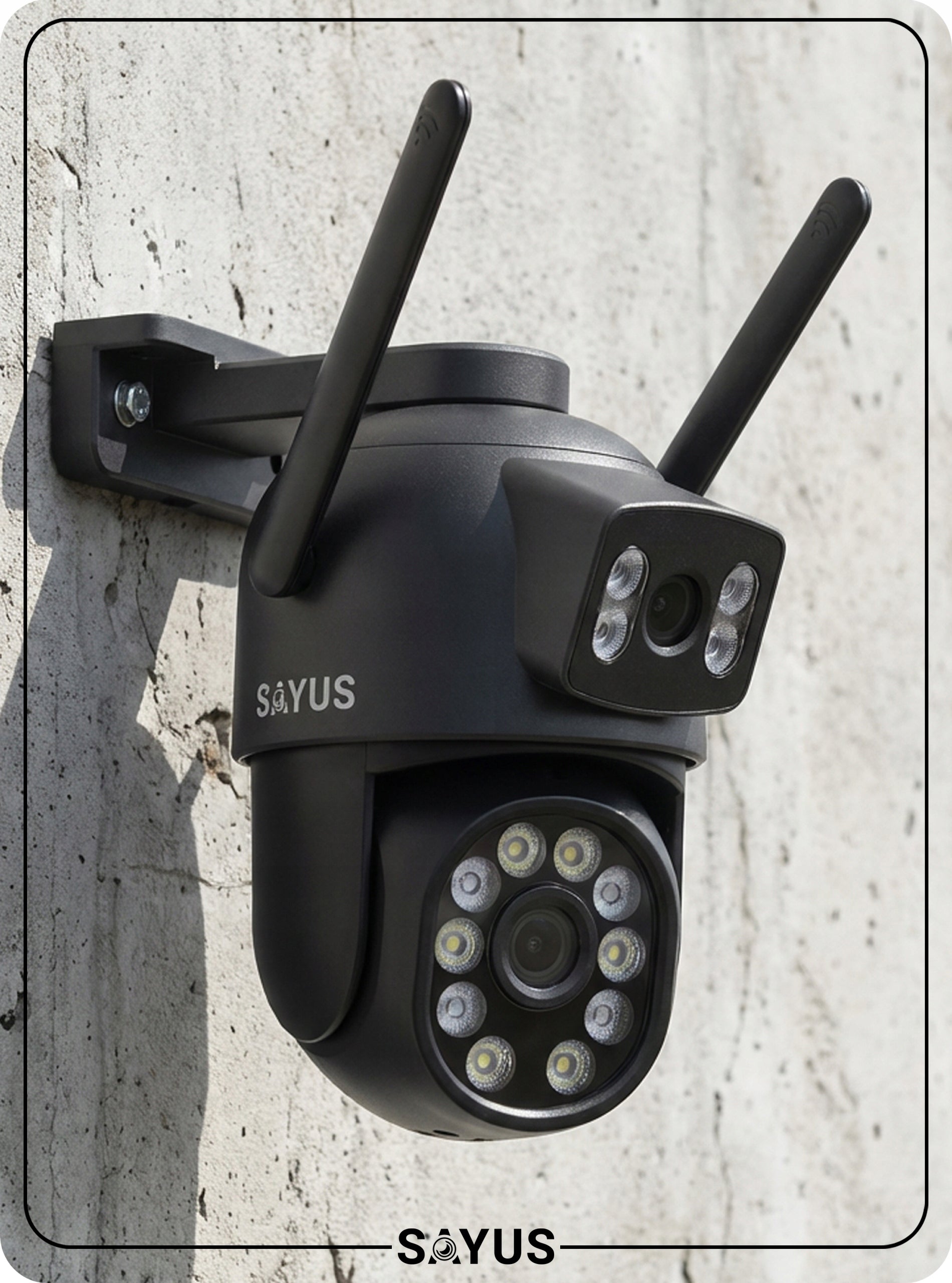 OUTDOOR CAMERA 2x8MPx ROTATING DUAL 5xZOOM ULTRA HD IP WIFI DETECTION Packaging status original