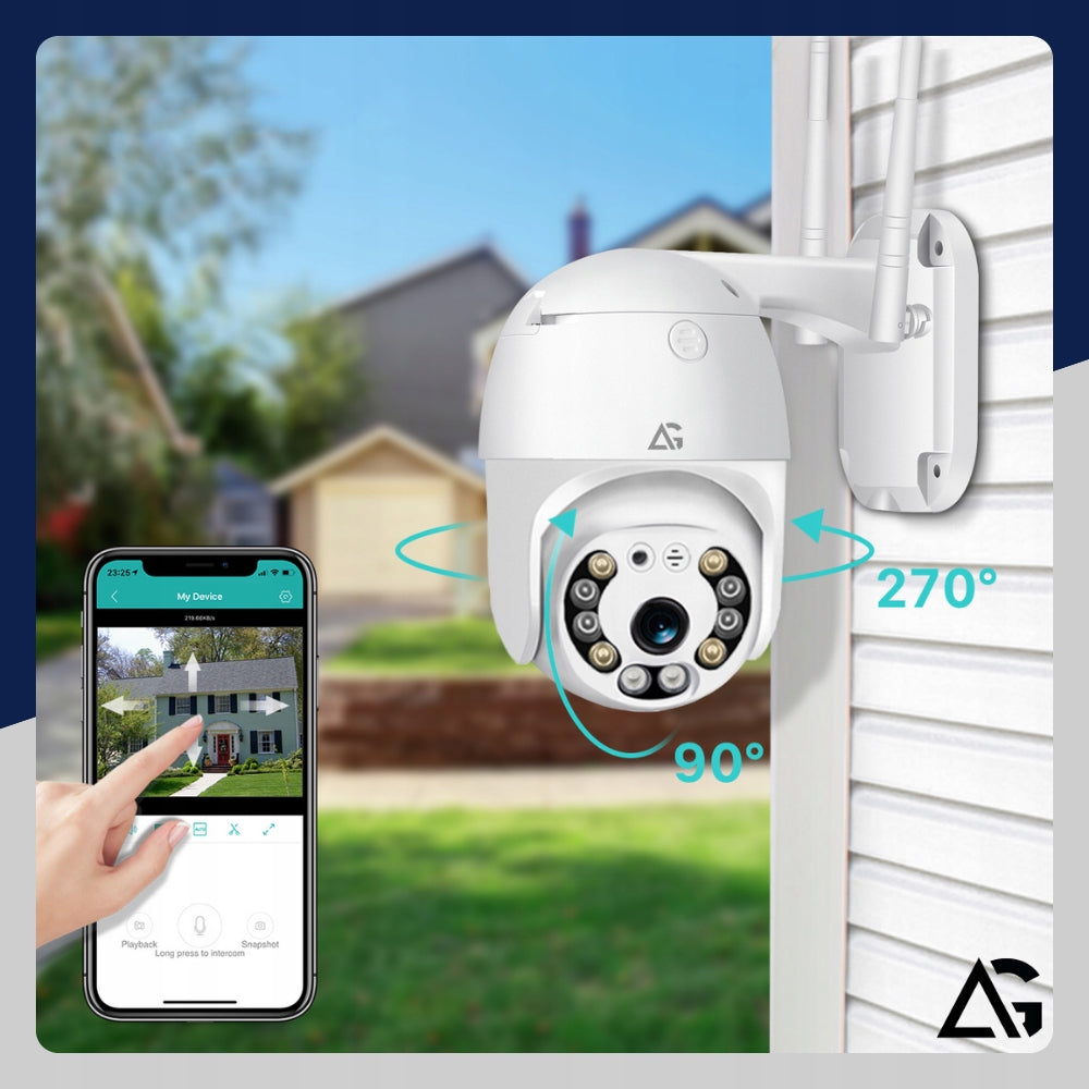OUTDOOR CAMERA WIFI IP ROTATING FULL HD 3MP SMART 1080p ZOOM 4x DETECTION Model WI-FI MIKROFON DO MONITORINGU IP65 FULLHD GŁOŚNIK