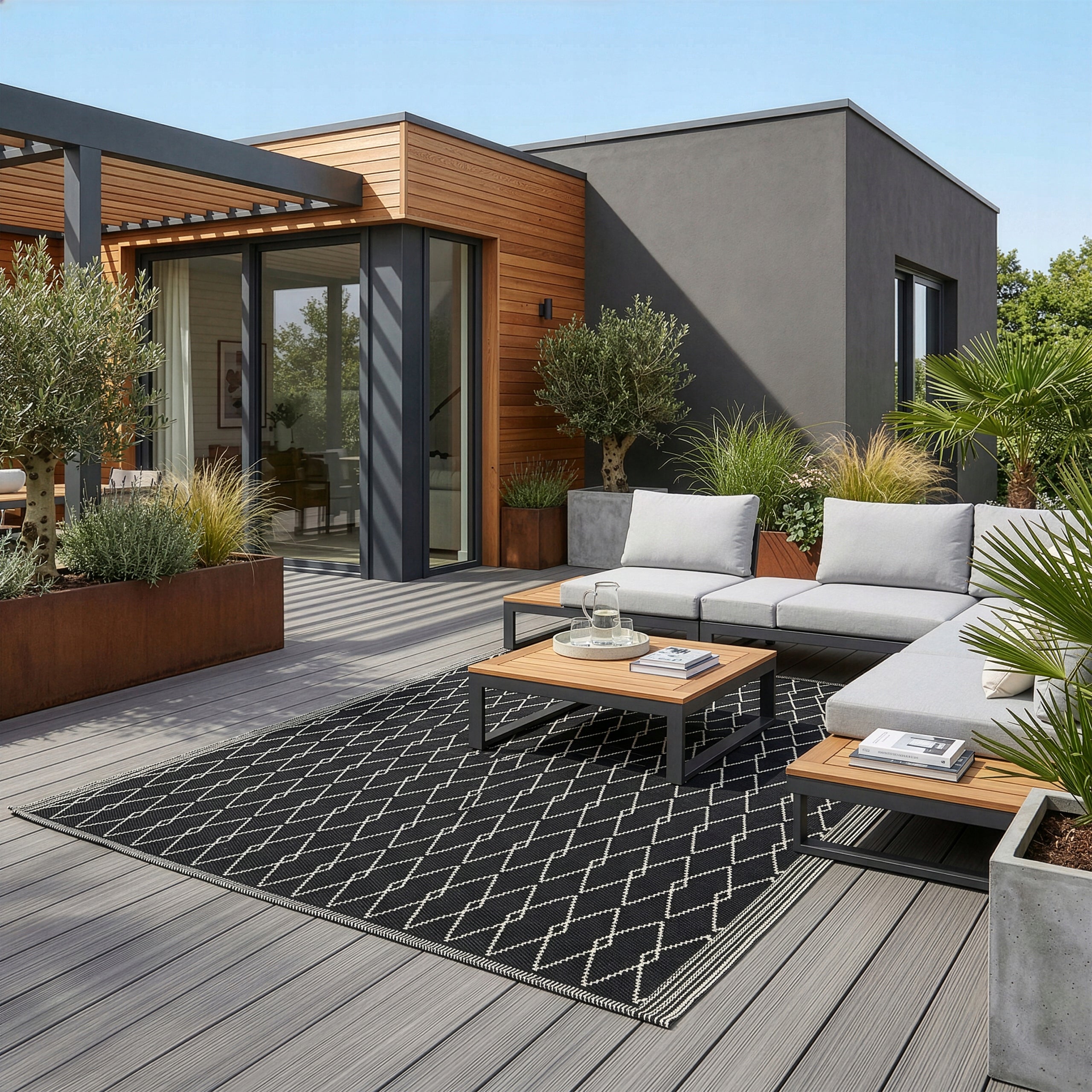 OUTDOOR CARPET 120x170 cm TERRACE WATERPROOF MAT FOR TERRACE BALCONY GARDEN Brand DOMAREX