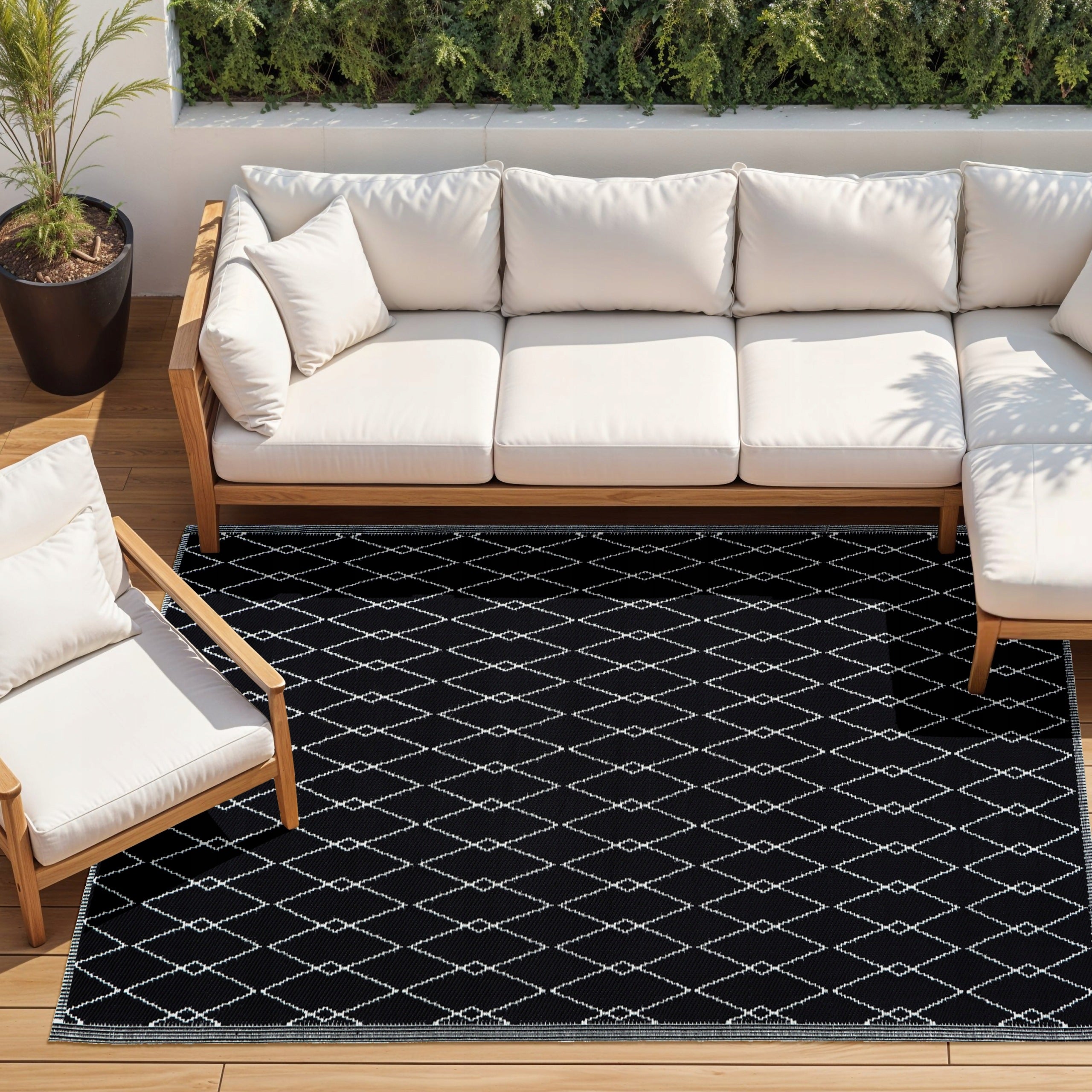 OUTDOOR CARPET 120x170 cm TERRACE WATERPROOF MAT FOR TERRACE BALCONY GARDEN Manufacturer code Dywan zewnętrzny 120x170