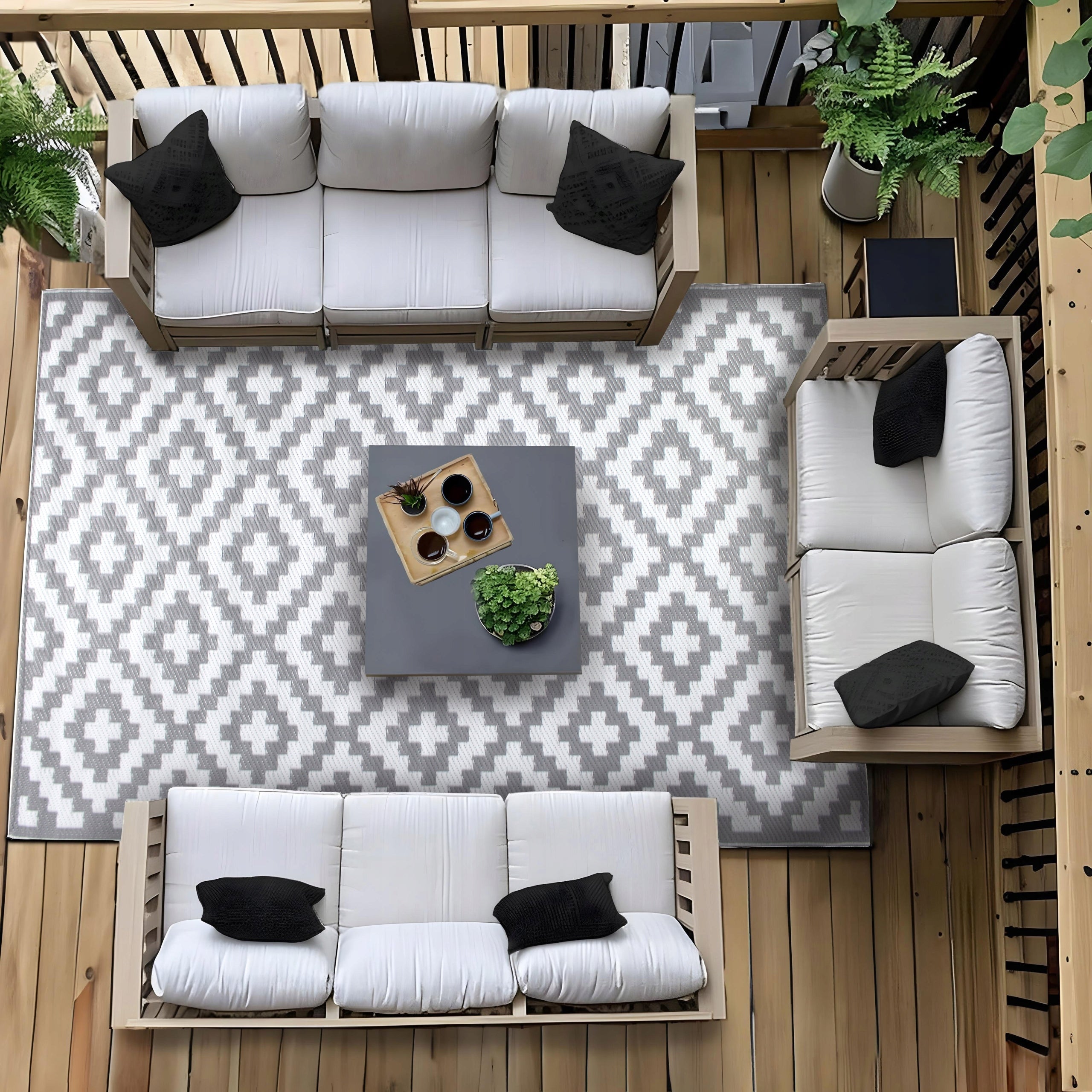 OUTDOOR CARPET FOR TERRACE 160x230 CM MODERN PATTERN WATERPROOF FOR BALCONY Brand Magnolia
