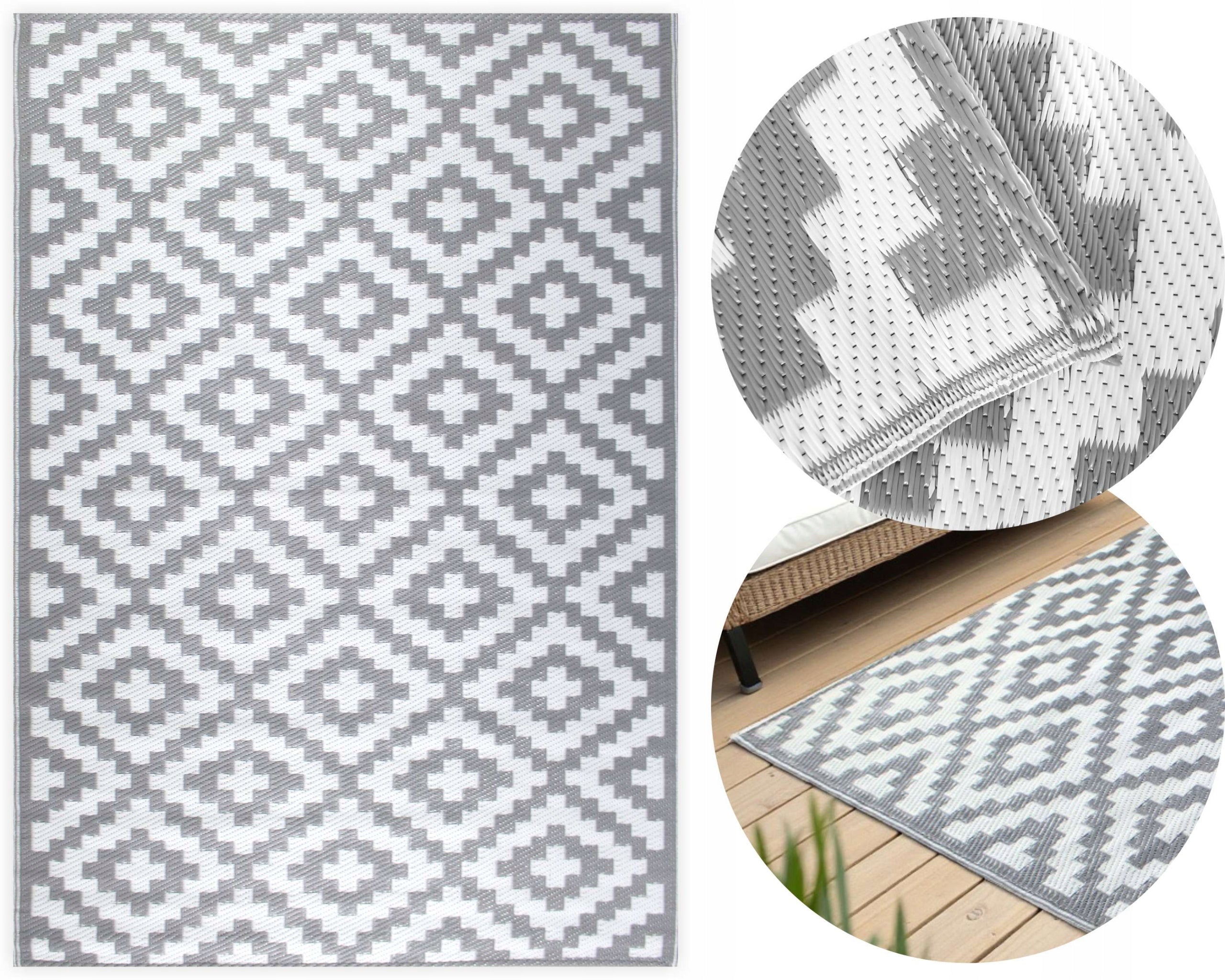 OUTDOOR CARPET FOR TERRACE 160x230 CM MODERN PATTERN WATERPROOF FOR BALCONY
