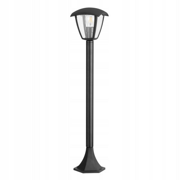 OUTDOOR GARDEN LAMP STANDING POST Black LED Batteries included no