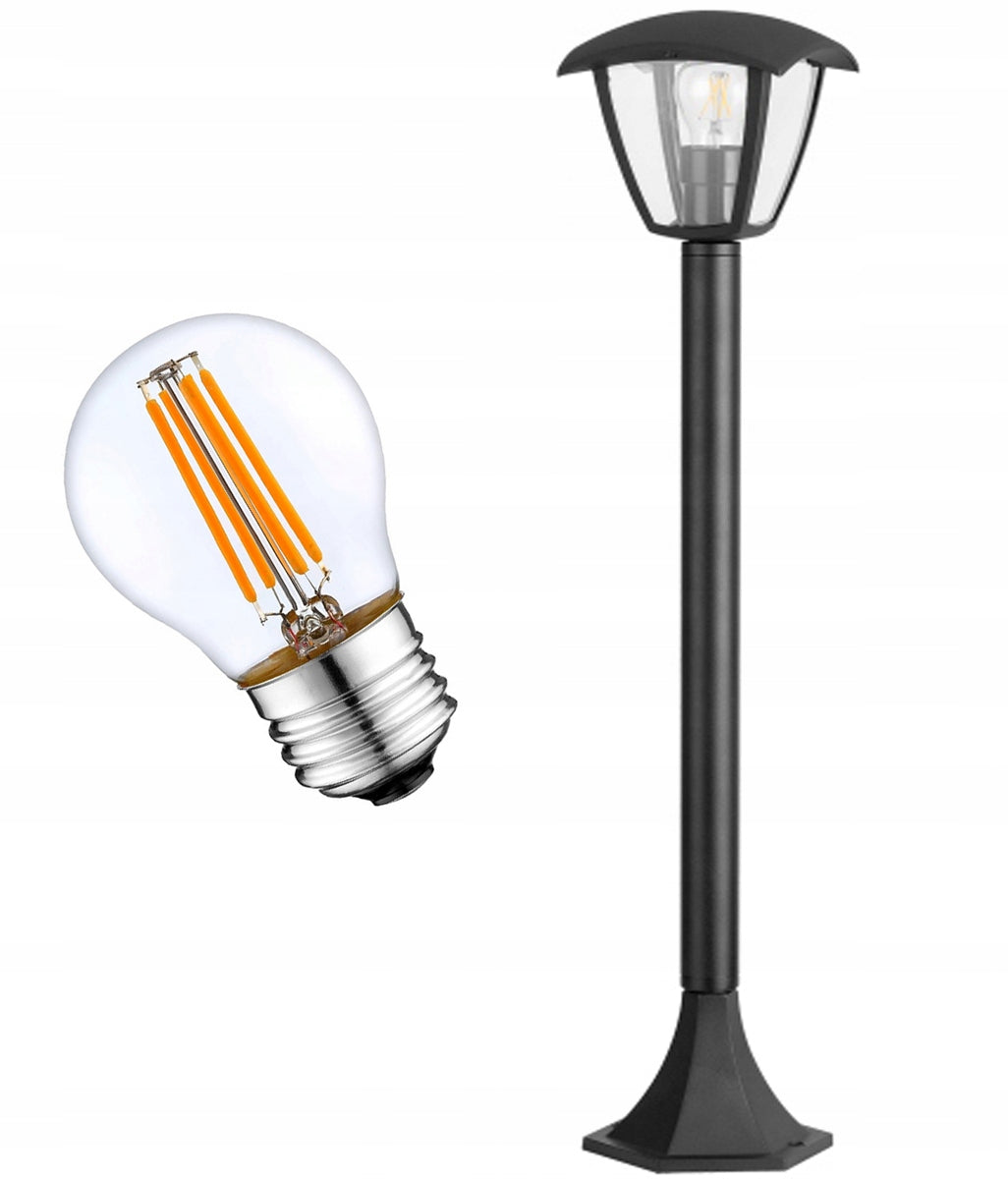 OUTDOOR GARDEN LAMP STANDING POST Black LED