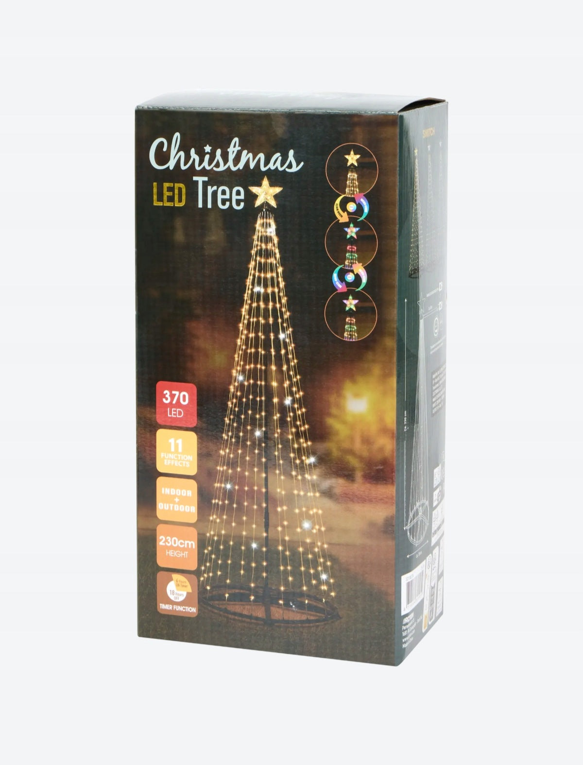 OUTDOOR GARDEN LED CHRISTMAS TREE 230 CM 370 LED TIMER 11 MODES MULTICOLOR Brand no brand