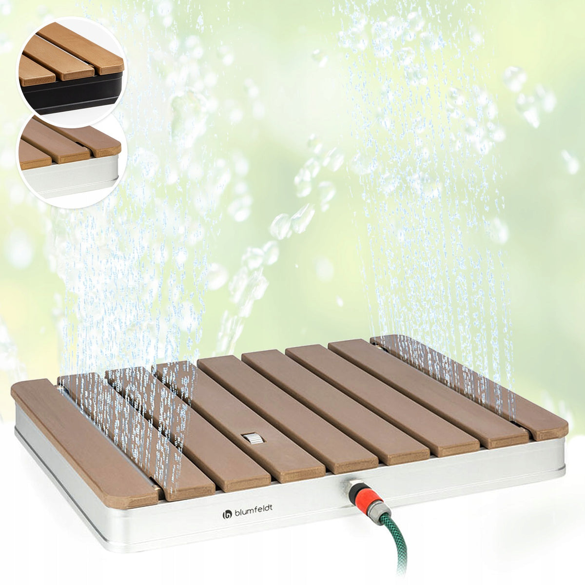 OUTDOOR GARDEN SHOWER 70X55CM POOL SPRAY ALUMINUM LARGE SILVER