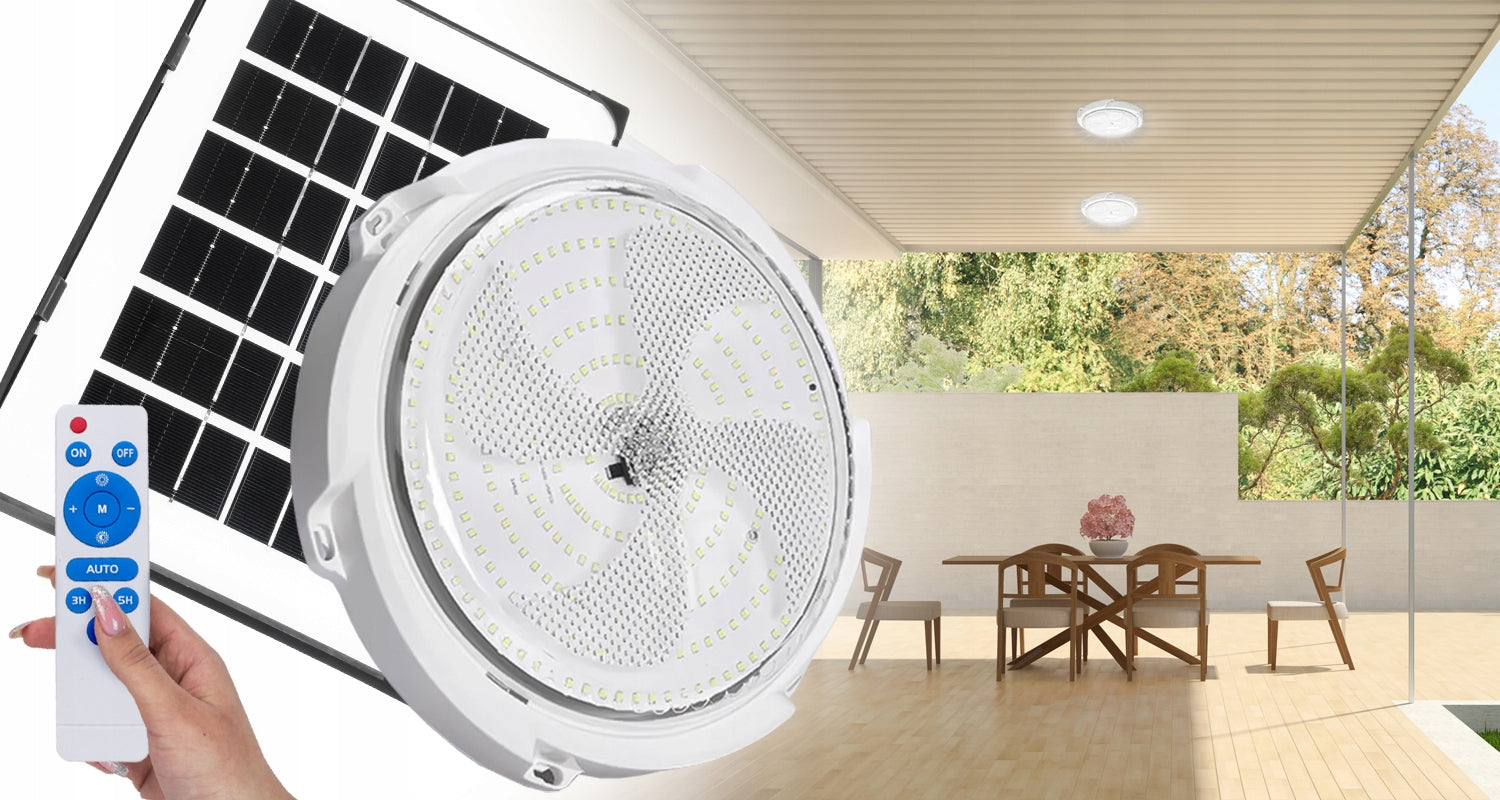 OUTDOOR HANGING SOLAR LAMP LED CEILING GARDEN SENSOR REMOTE CONTROL Packaging status original
