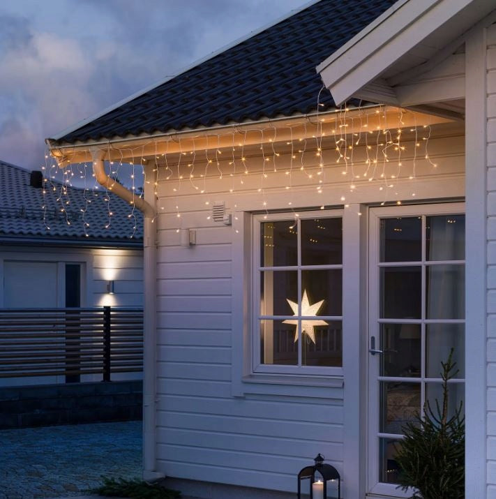 OUTDOOR ICICLE LIGHTS 500LED FIXED LIGHT + FLASH - WHITE WARM 19,5m EAN (GTIN) 5905538511484
