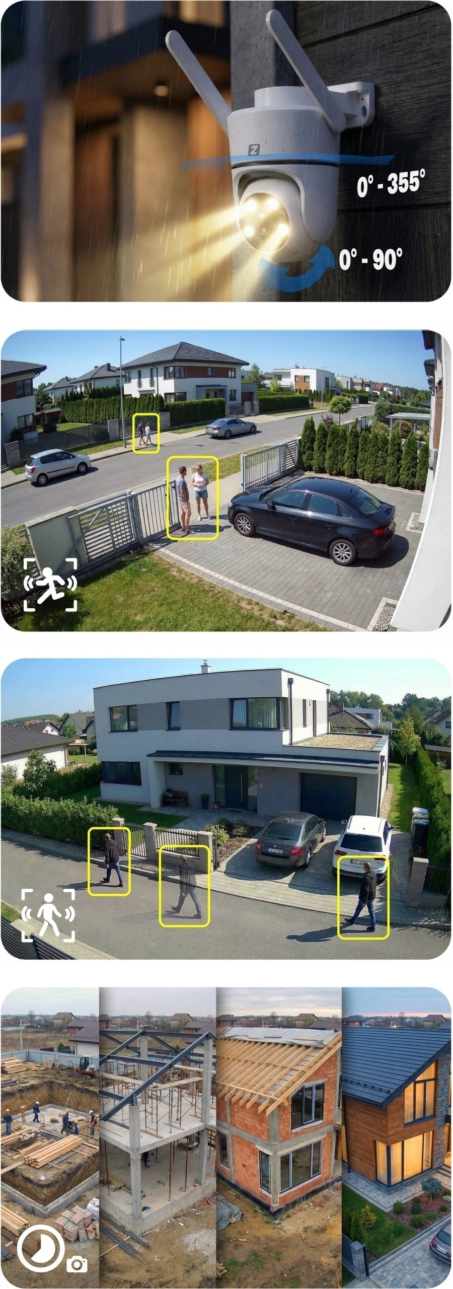 OUTDOOR IP ROTATING CAMERA WiFi 3MPx 4xZOOM App Detection Microphone Model C530WS