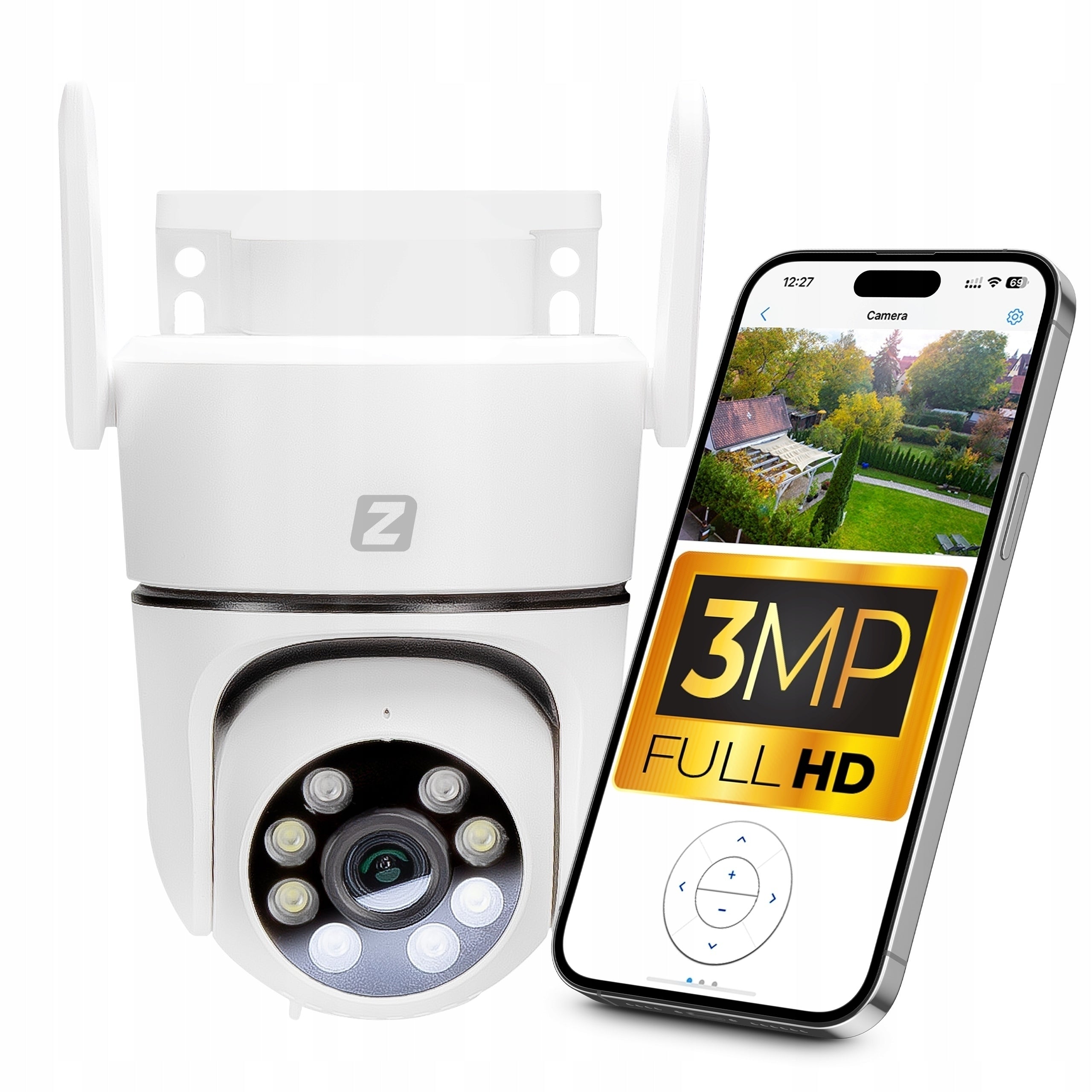 OUTDOOR IP ROTATING CAMERA WiFi 3MPx 4xZOOM App Detection Microphone
