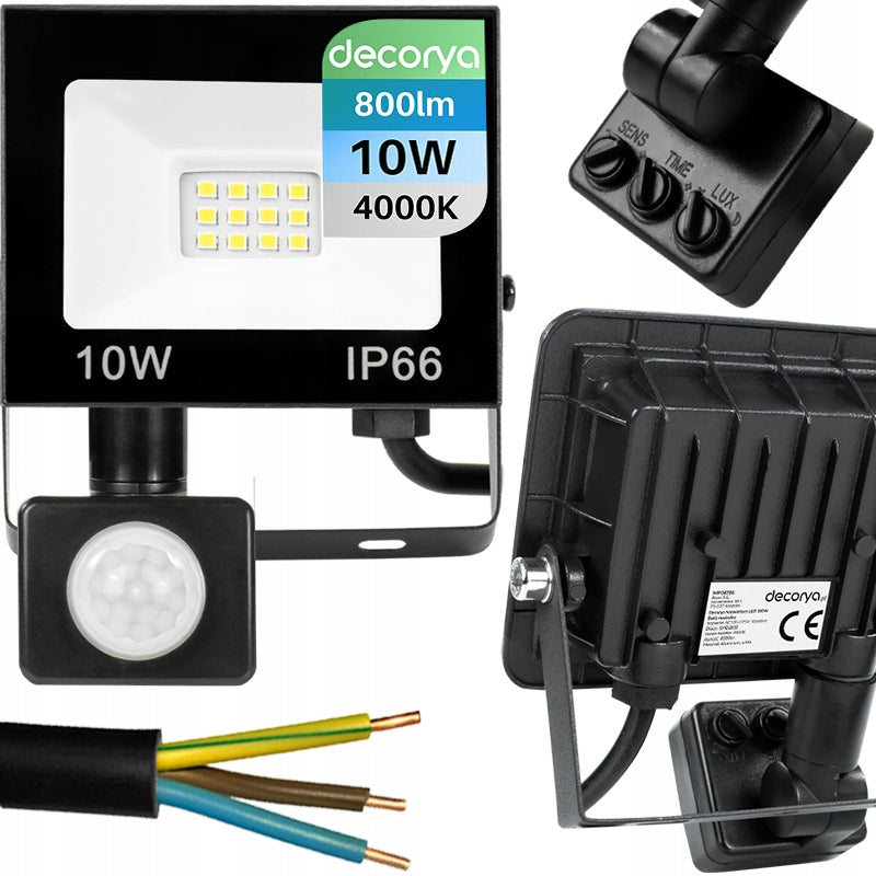 OUTDOOR LED FLOODLIGHT MOTION SENSOR LAMP FOR GARAGE 10W