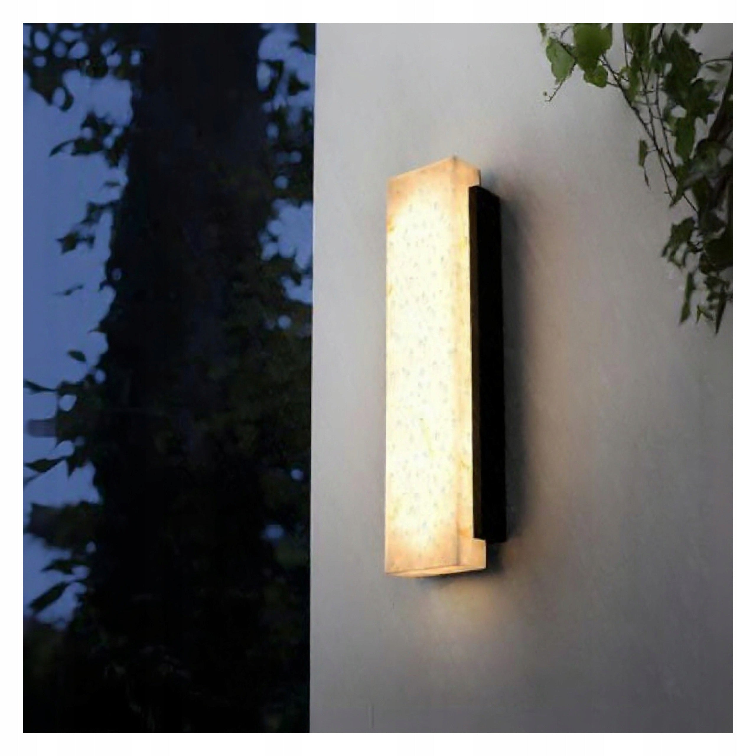 OUTDOOR LED WALL LAMP 18W BLACK STEEL AND MARBLE 60CM MODERN Manufacturer code LAMPA ŚCIENNA ZEWNĘTRZNA LED 18W CZARNA STAL