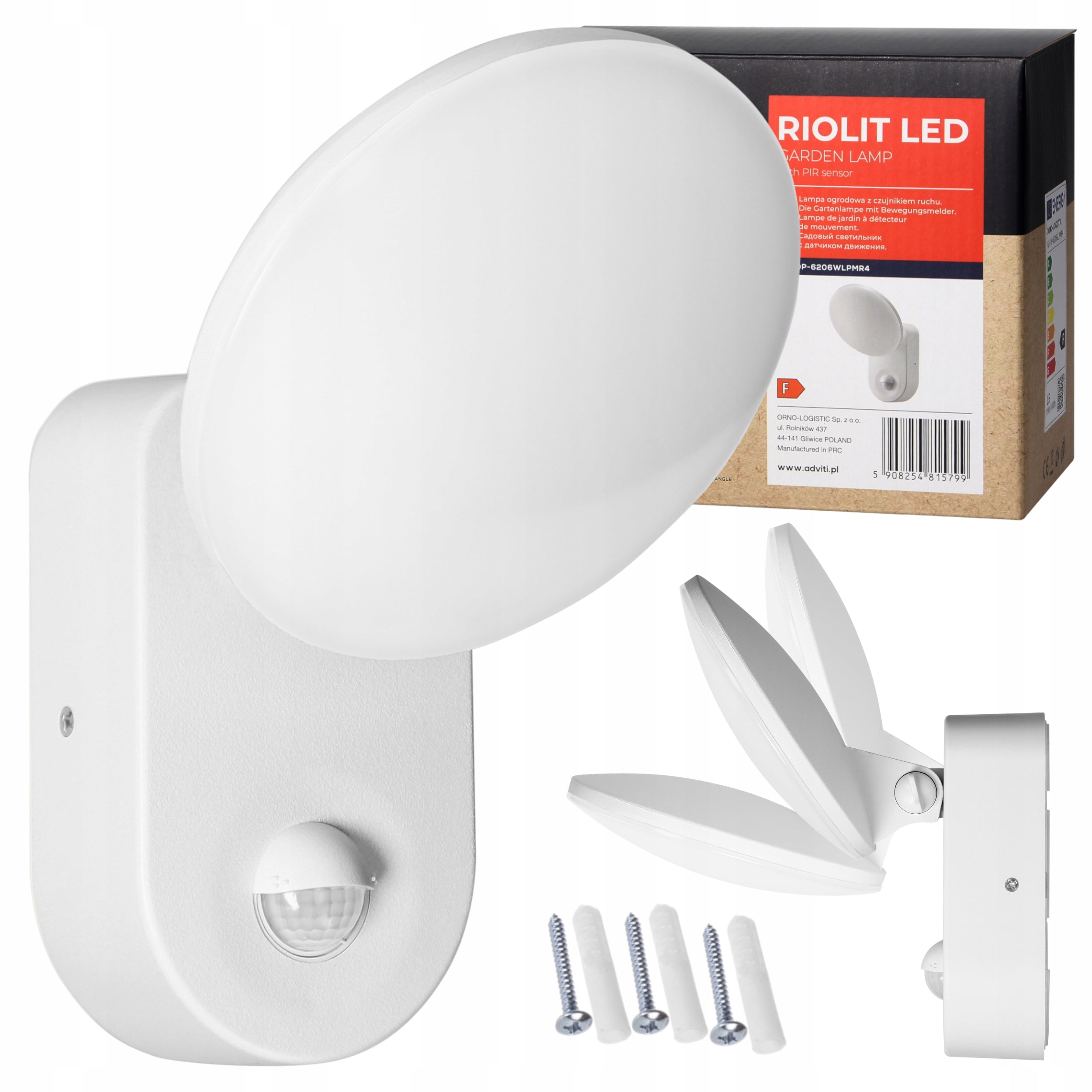 OUTDOOR LED WALL LAMP WITH DUSK MOTION SENSOR 15W ADJUSTMENT IP65