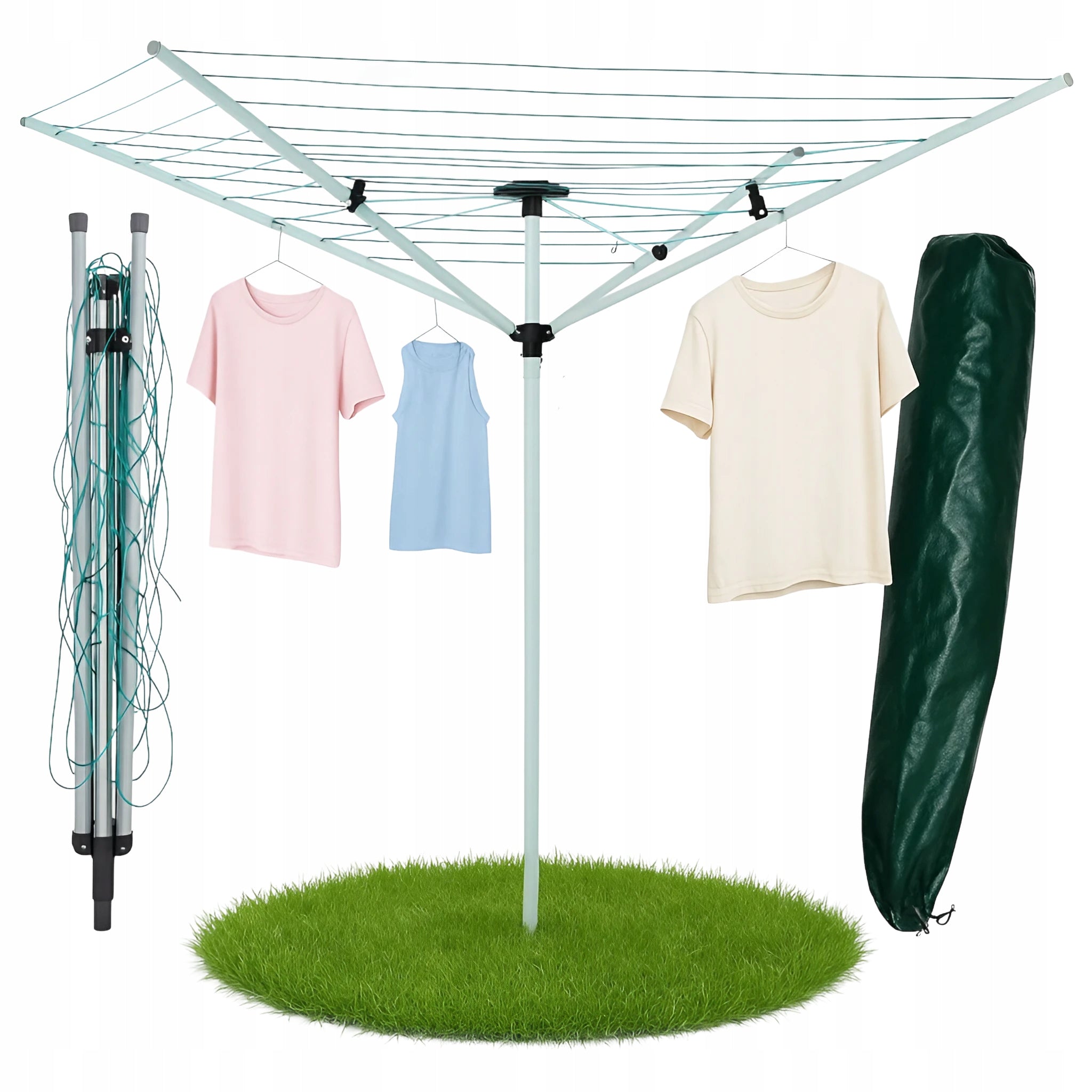 OUTDOOR ROTARY LAUNDRY GARDEN DRYER 4 ARMS + COVER Manufacturer code SUSZARKA OGRODOWA NA PRANIE OBROTOWA Z
