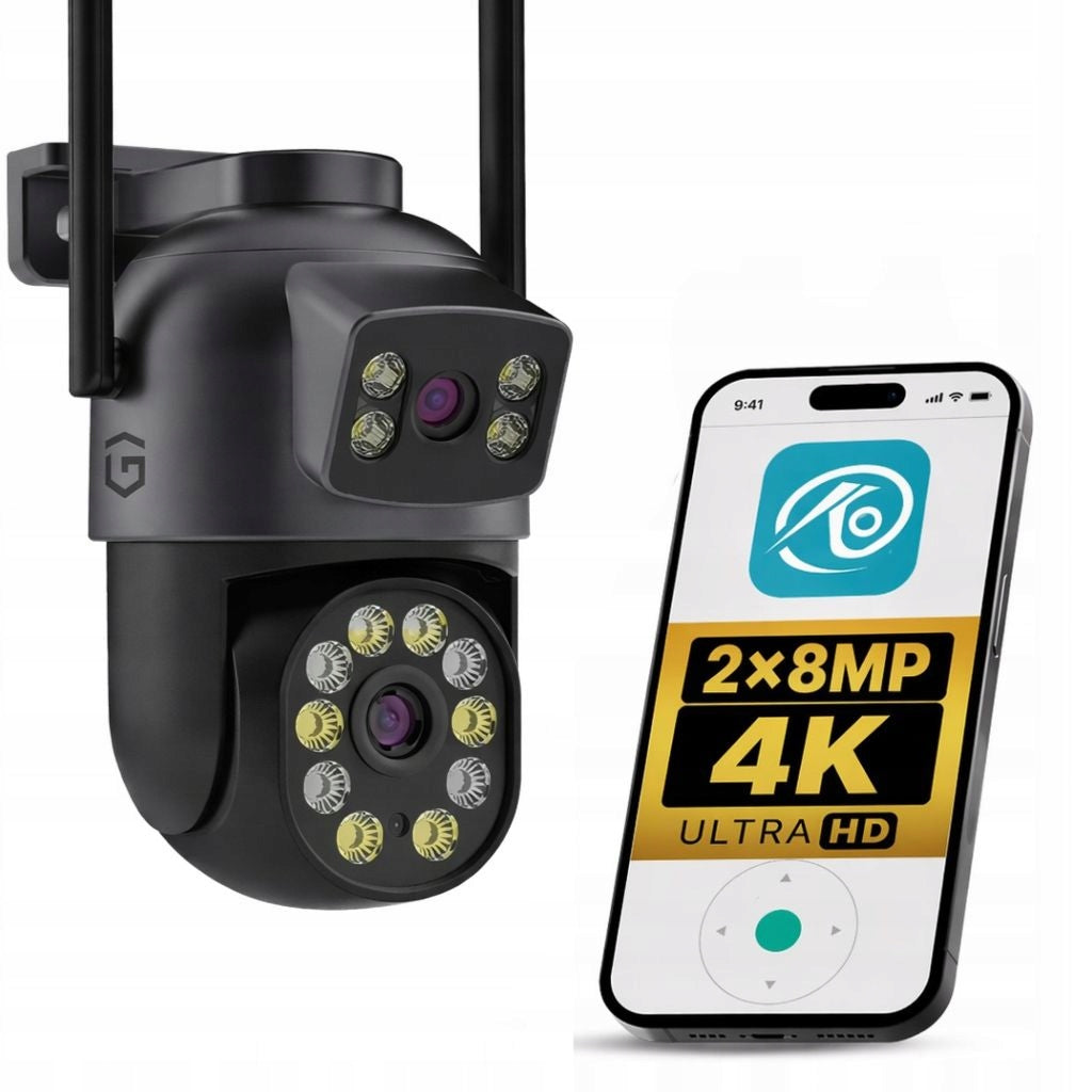 OUTDOOR ROTATING CAMERA 2x8MPx DUAL 5xZOOM FULL HD IP WIFI DETECTION