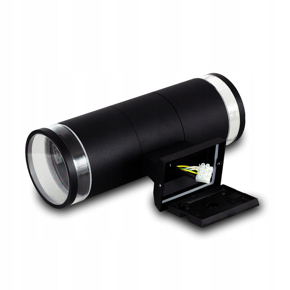 OUTDOOR WALL LAMP LARGE FACADE GARDEN LAMP 2xGU10 LED UP-DOWN Color clear black