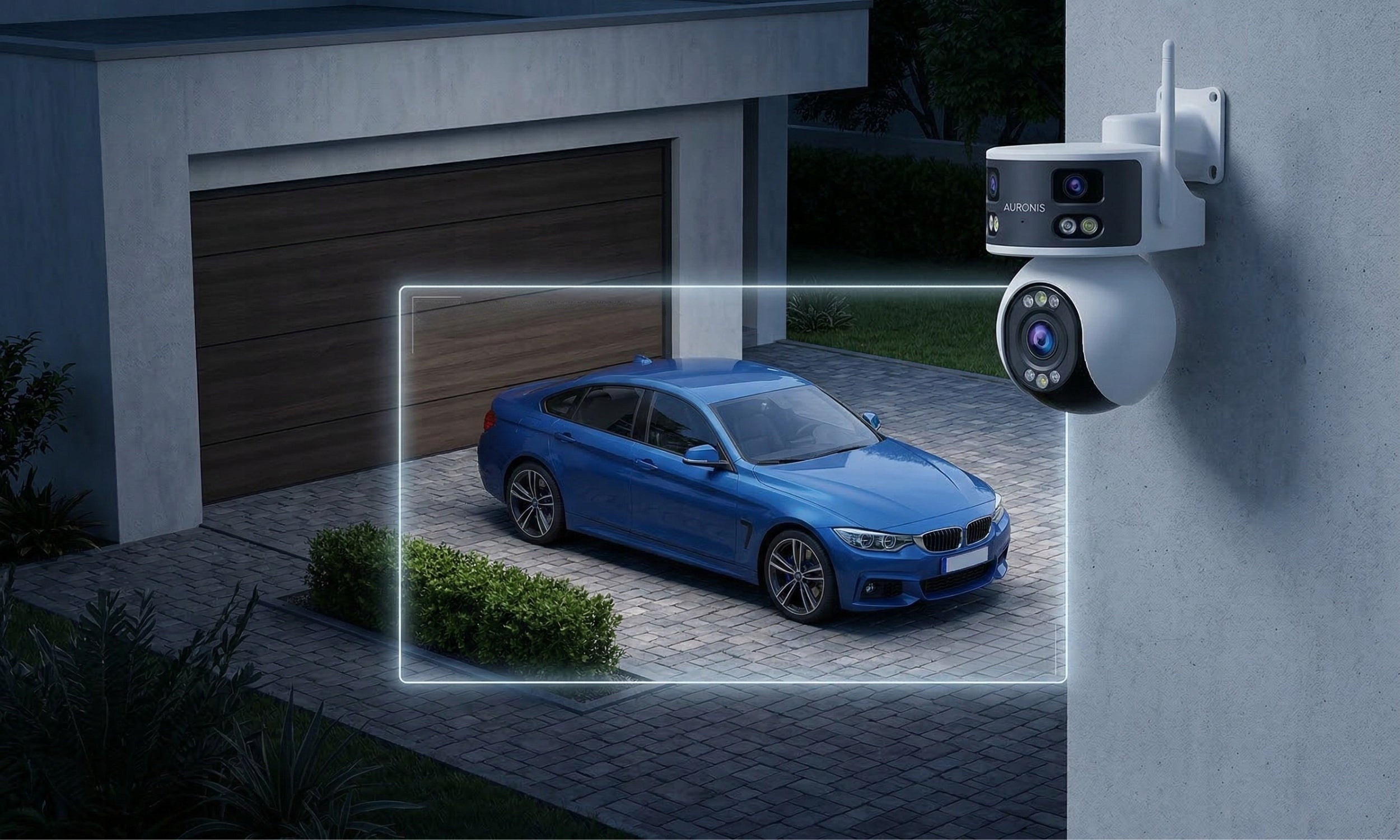 OUTDOOR WIFI CAMERA 180° PANORAMA ROTATING TRIPLE 3 LENSES ALARM Kind internal external