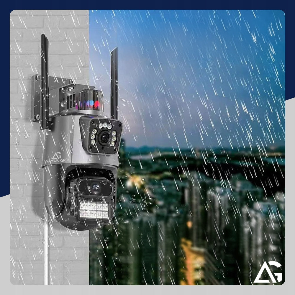 OUTDOOR WIFI CAMERA ROTATING DOUBLE ALARM ZOOM DETECTION + 5M CABLE Product weight with unit packaging 1 kg