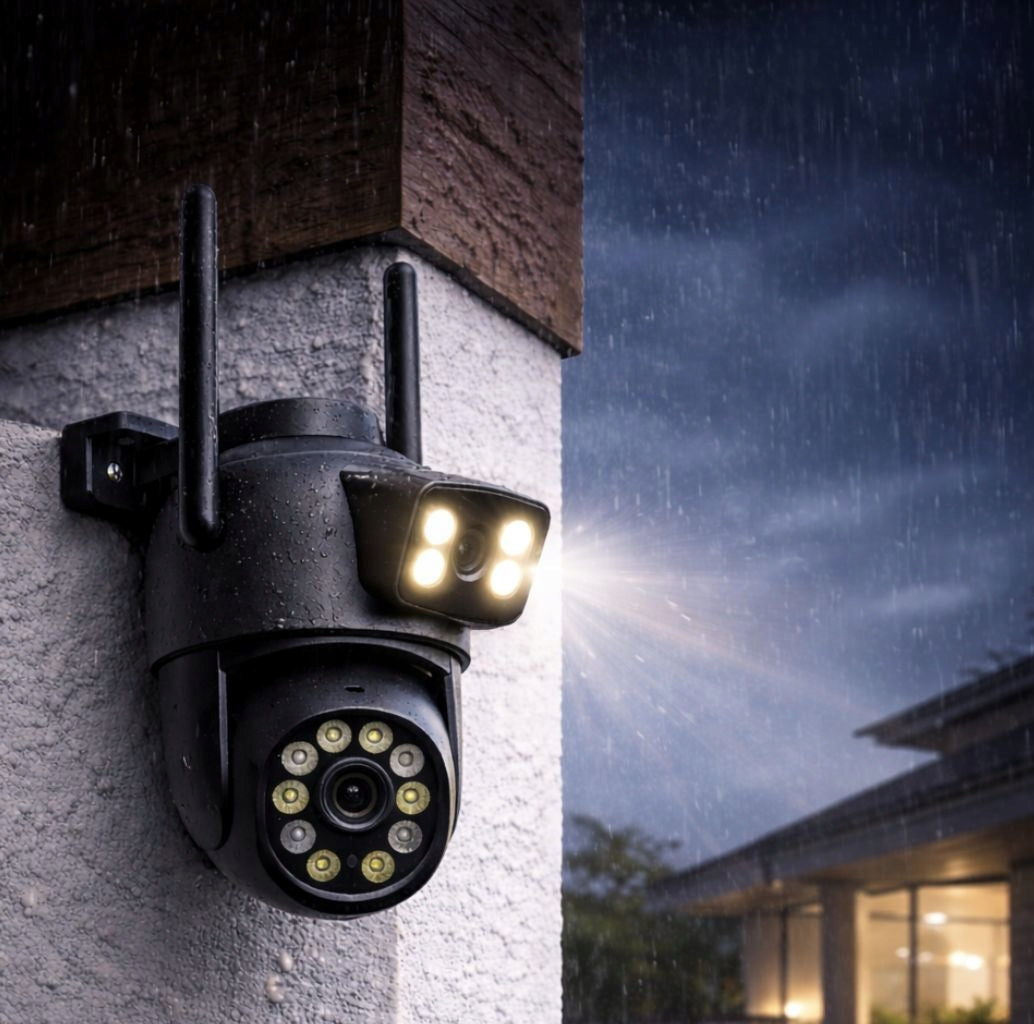 OUTDOOR WIFI CAMERA ROTATING DOUBLE SOLID 2 WAYS TO MOUNT + FREEBIE Packaging status original
