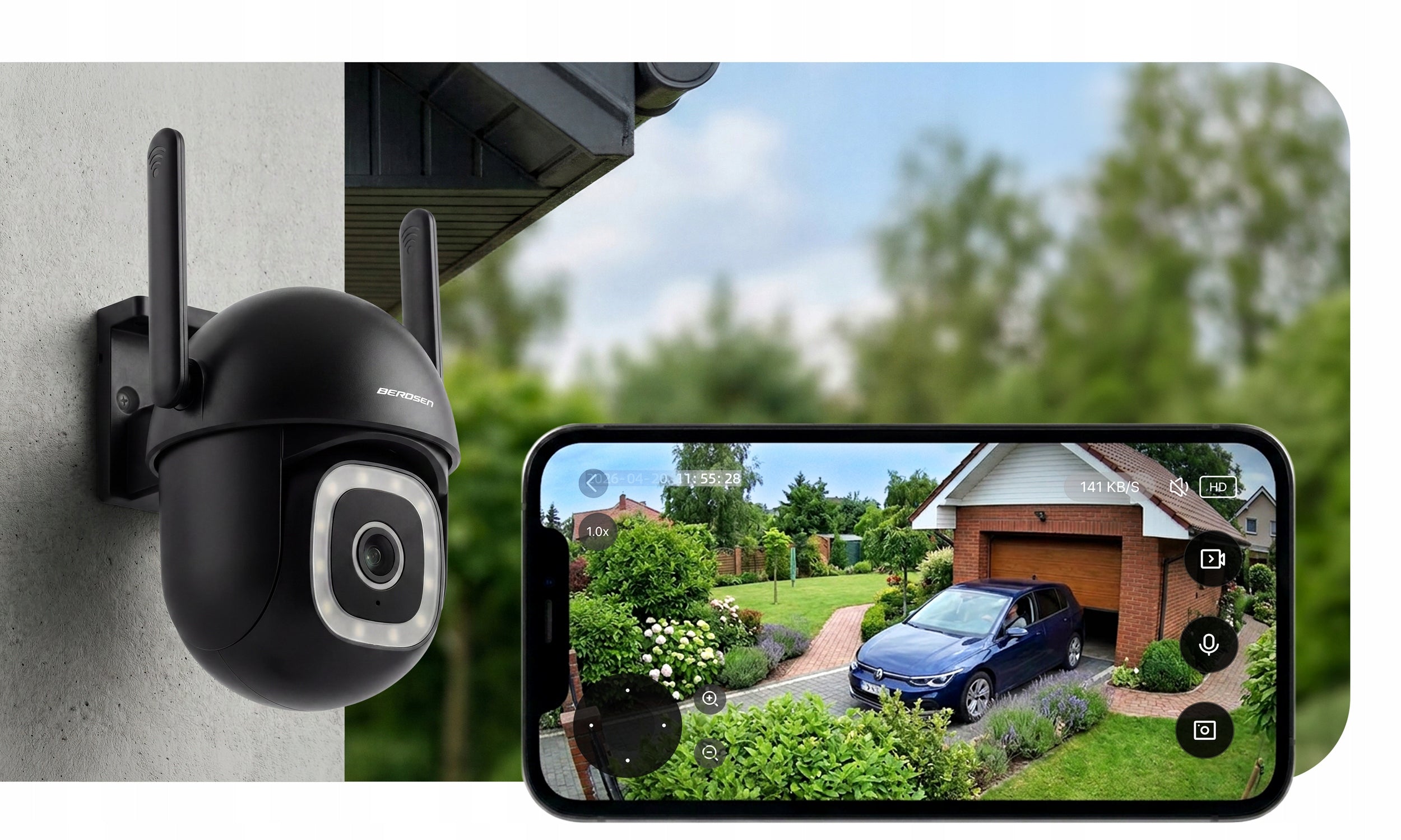 OUTDOOR WIFI CAMERA ROTATING IP 5MP WI-FI TUYA MOTION TRACKING DETECTION Product weight with unit packaging 0.43 kg