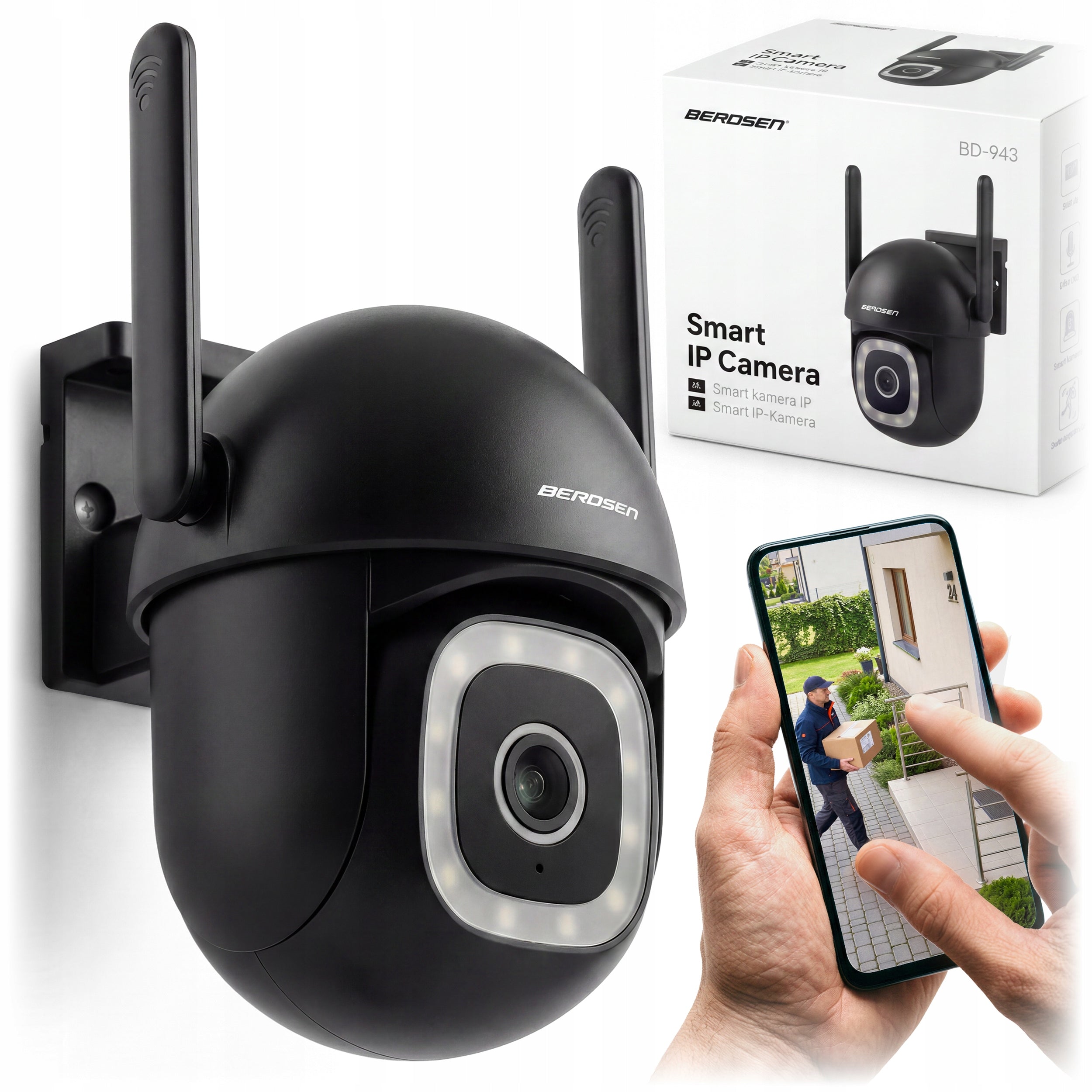 OUTDOOR WIFI CAMERA ROTATING IP 5MP WI-FI TUYA MOTION TRACKING DETECTION