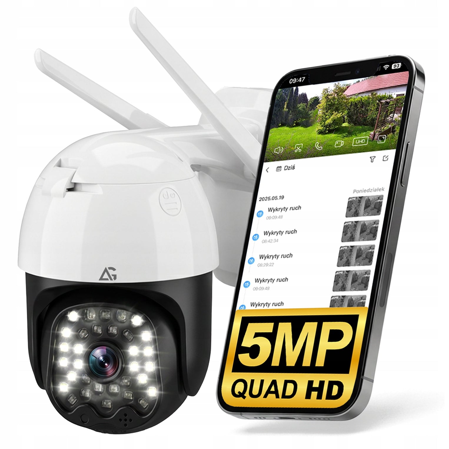 OUTDOOR WIFI IP ROTATING CAMERA 4X ZOOM 5MPx 2K + MOUNTING KIT