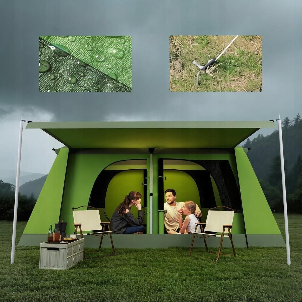OUTSUNNY TENT FOR 4 TO 8 PEOPLE: LIGHTWEIGHT, DURABLE AND WATERPROOF TENT Manufacturer code 2 oddzielne kabiny sypialne