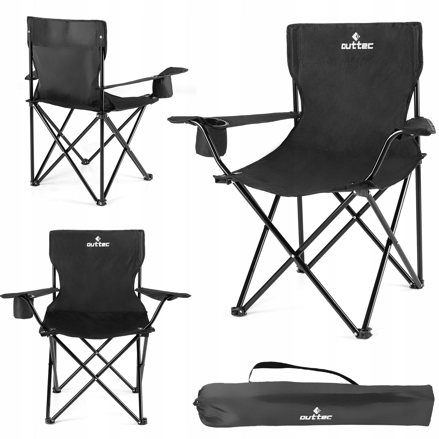 OUTTEC FOLDING HIKING CHAIR WITH CAMPING BACKREST