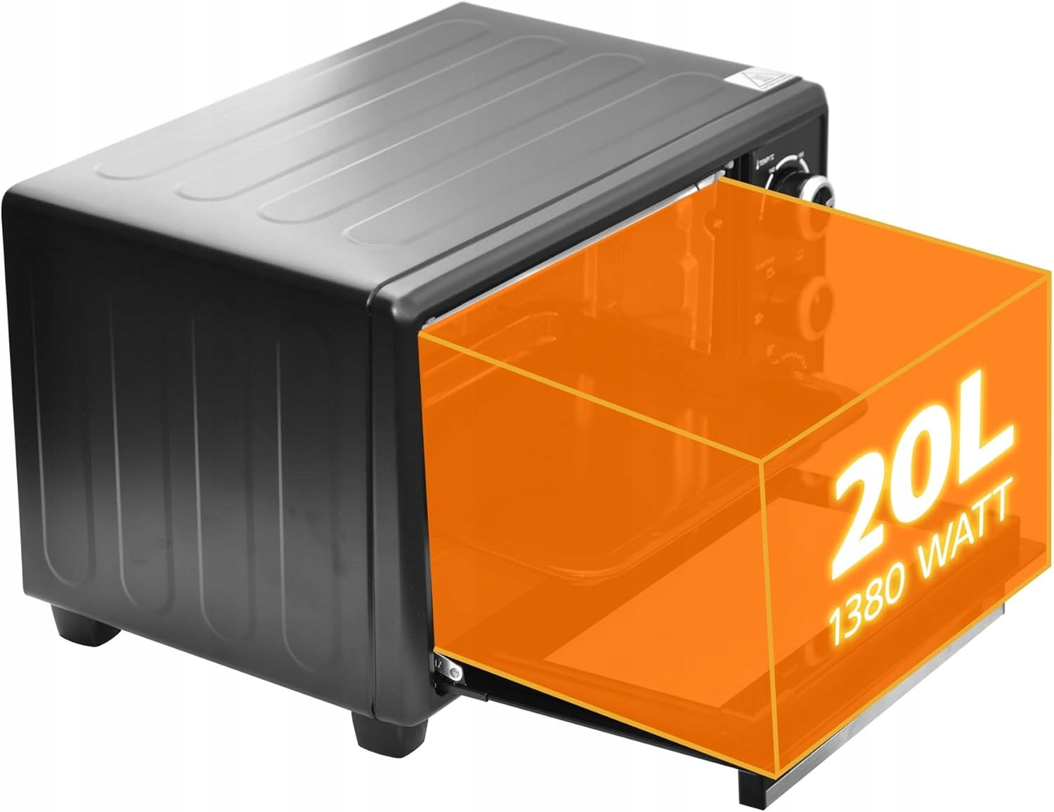OVEN MINI 20 L 1380 IN THERMOCOUPLE TIMER 60 MIN ADJUSTMENT 230°C BLACK Manufacturer code 5902912628936