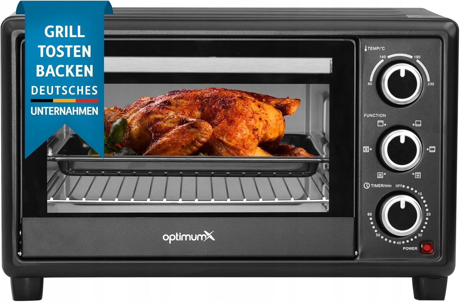 OVEN MINI 20 L 1380 IN THERMOCOUPLE TIMER 60 MIN ADJUSTMENT 230°C BLACK