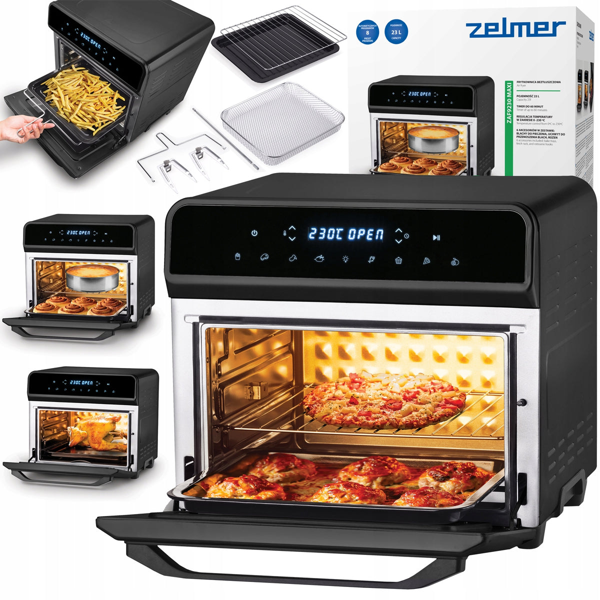 OVEN NON-FAT AIR FRYER ZELMER AIR FRYER 1800W 23L