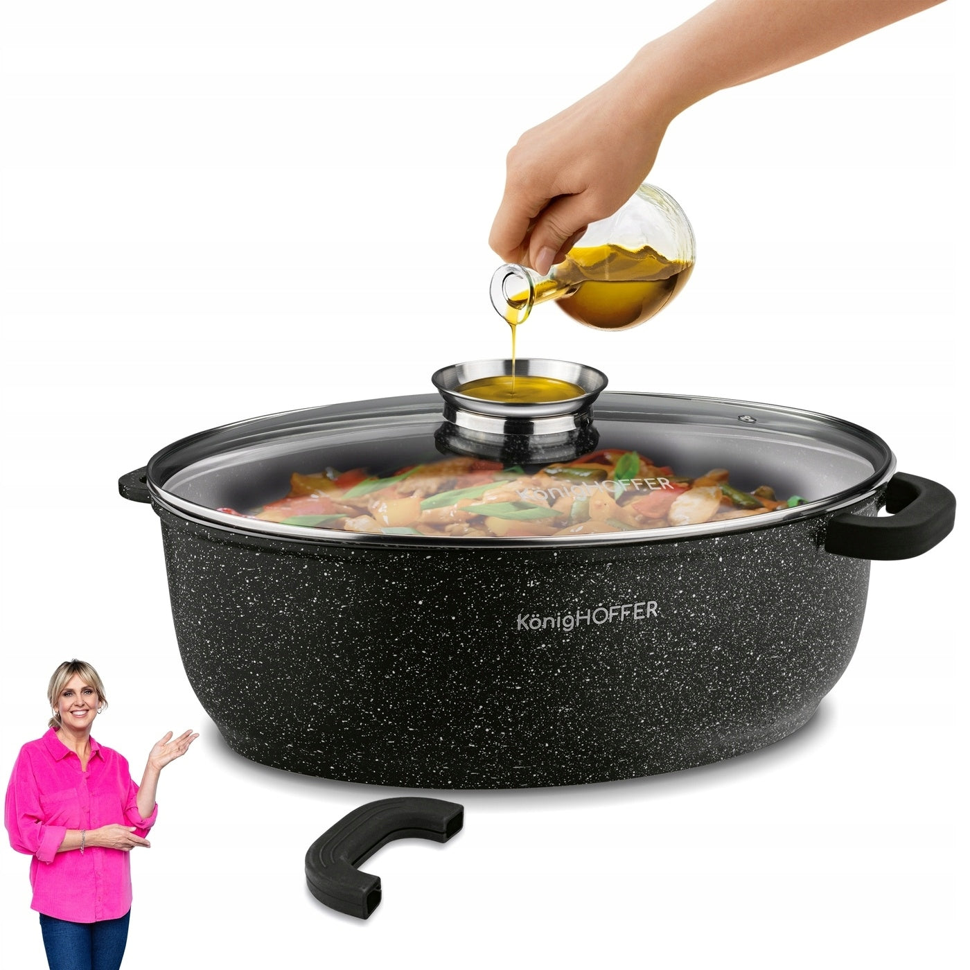 OVEN PAN INDUCTION with Aromatizer OVAL Konighoffer Pollo 8 l