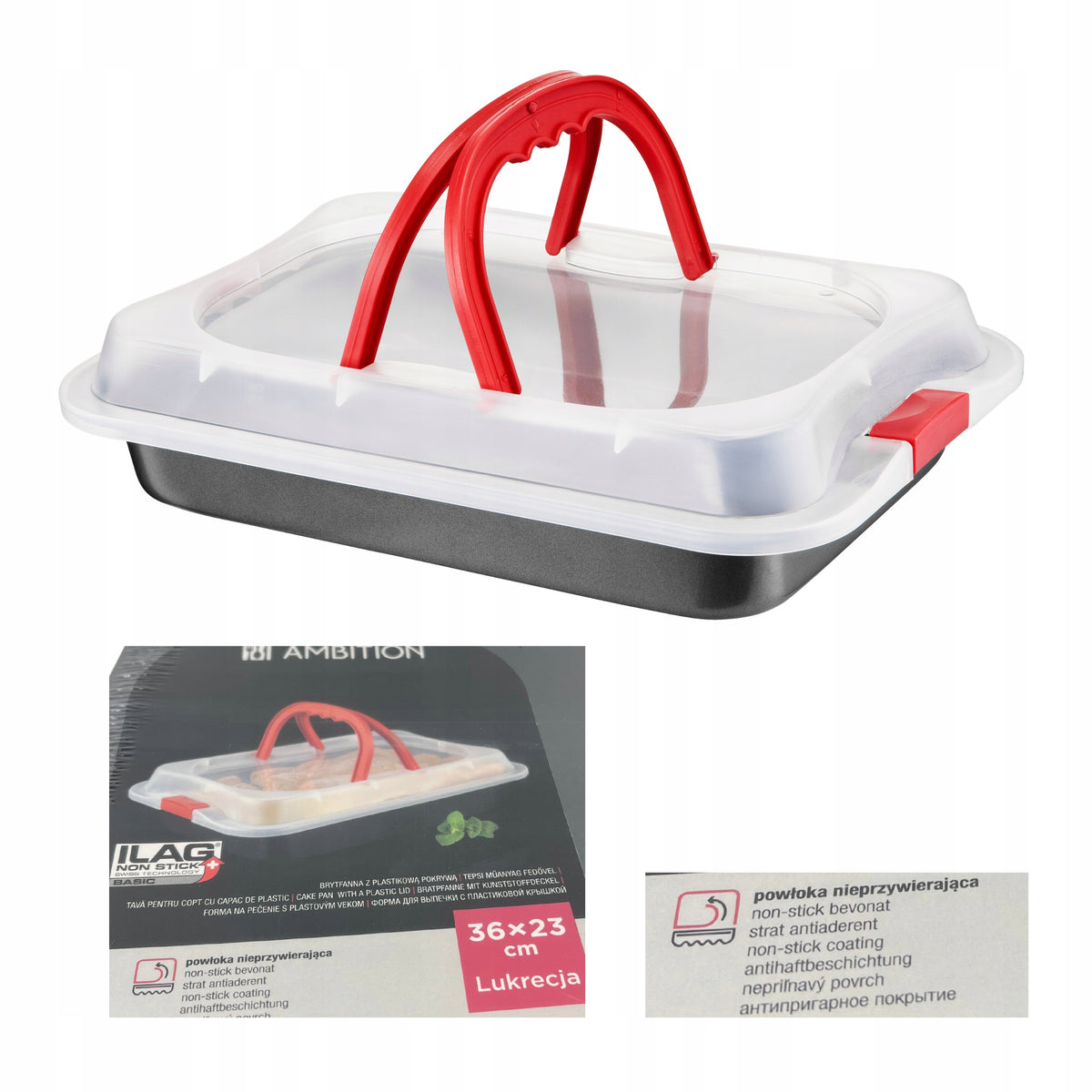 OVEN PAN WITH LID FOR TRANSPORT