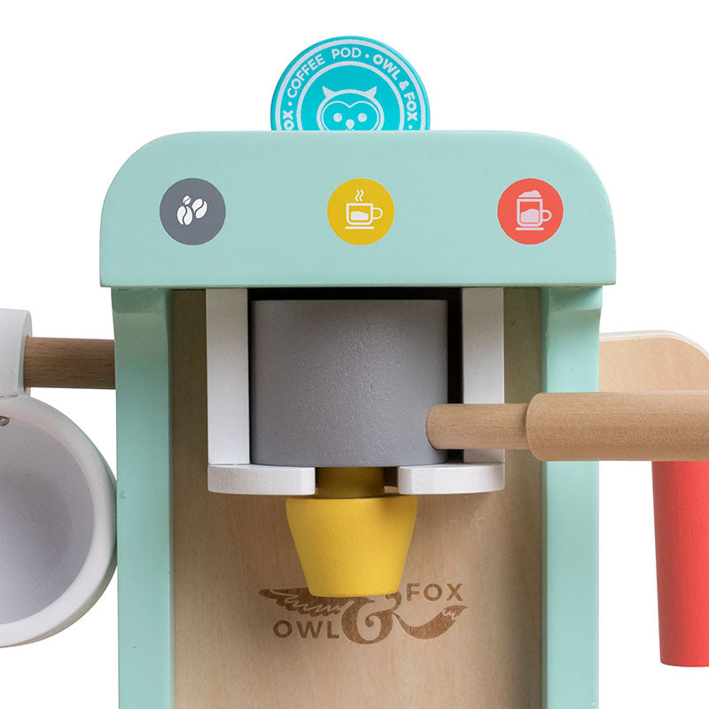 OWL&FOX WOODEN COFFEE MAKER SET FOR CHILDREN TOY MONTESSORI Manufacturer code OF203