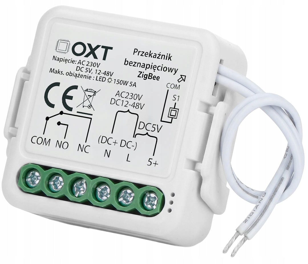 OXT Mini Voltage Free Relay AC 230V DC 5V 12-48V ZigBee TUYA Series Mini sterownik dopuszkowy