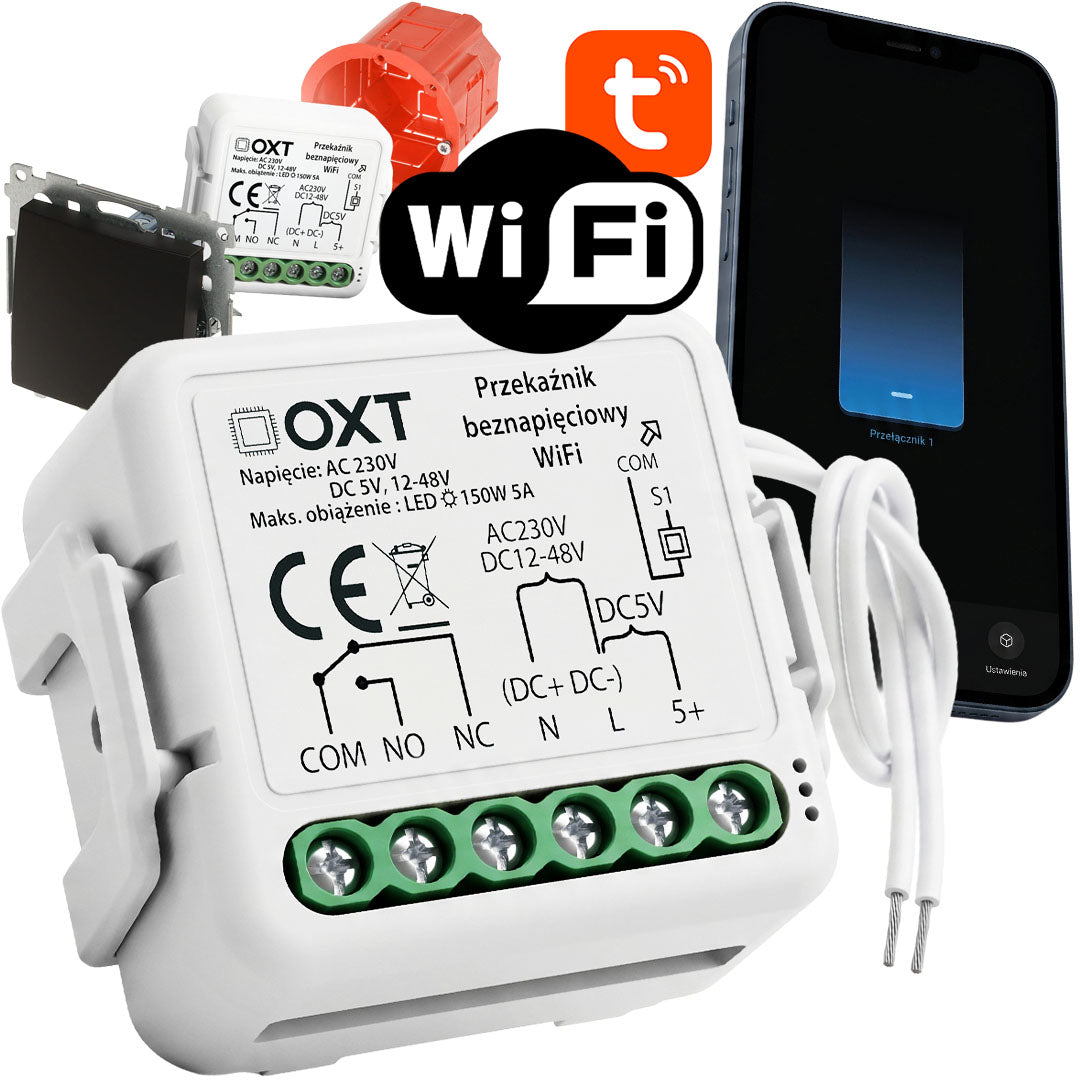 OXT Mini Voltage Free Relay Module 5V 12-48V DC 230V AC WiFi TUYA
