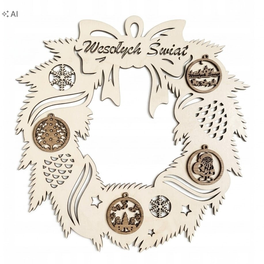 OZDОBA WREATH FOR DOORS CHRISTMAS 50 CM – CHRISTMAS DECORATION Manufacturer code Wianek
