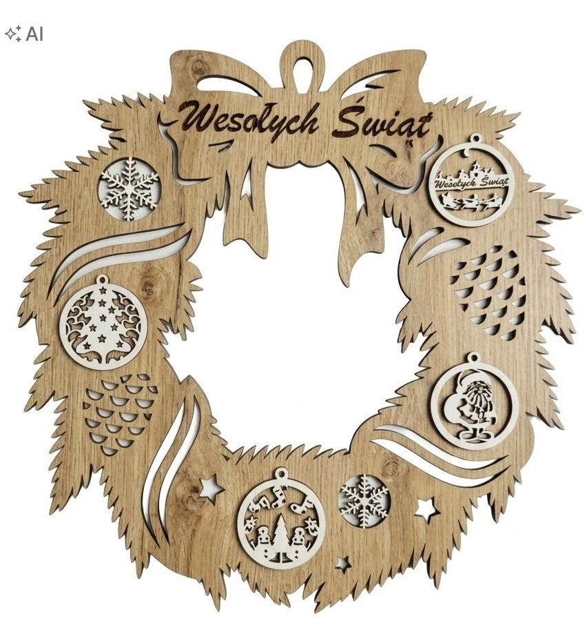 OZDОBA WREATH FOR DOORS CHRISTMAS 50 CM – CHRISTMAS DECORATION