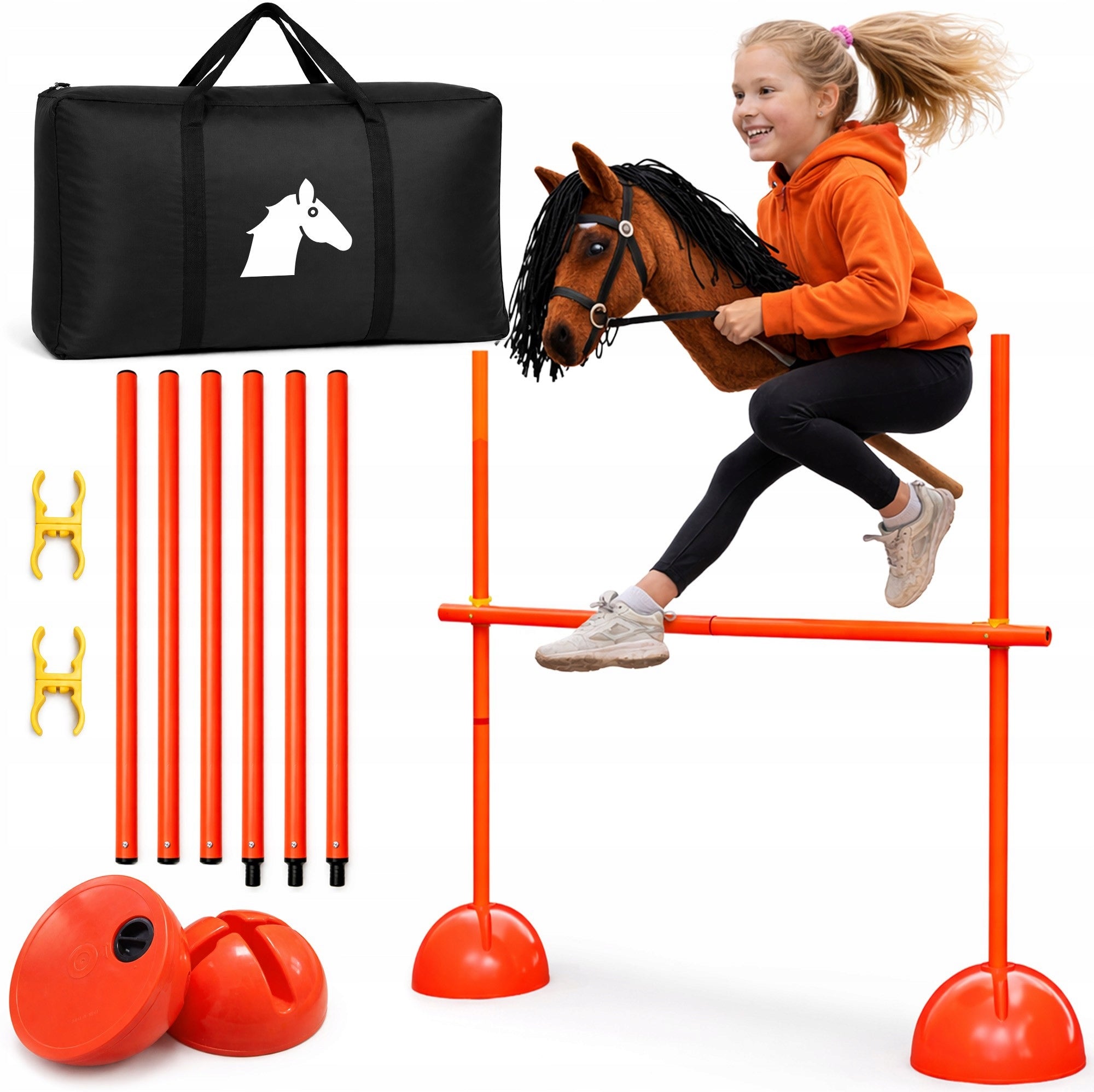 Obstacle Hobby Horse 120cm Adjustable Training Fence for Horse on Stick