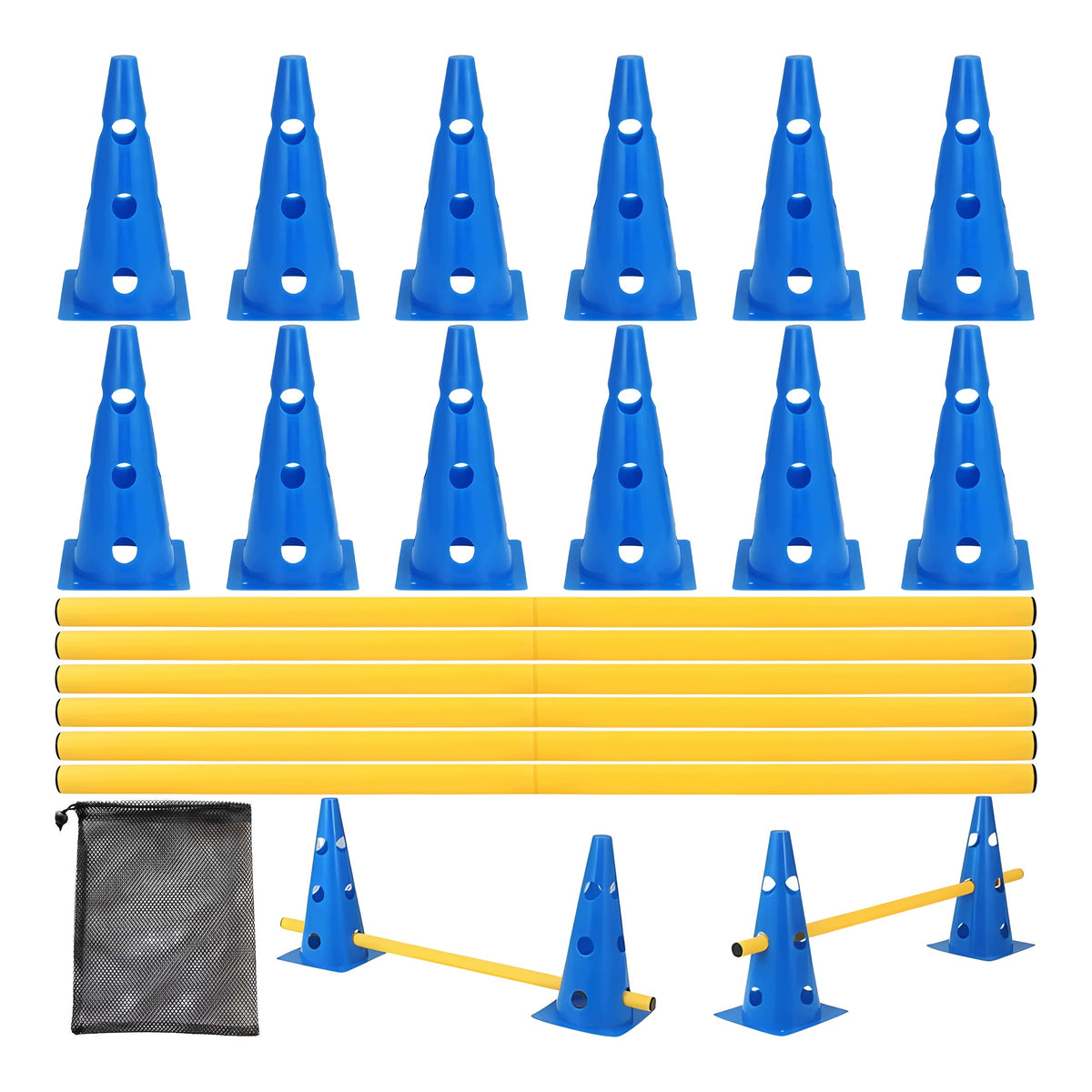 Obstacle course for dog training set 12 cones 100 cm