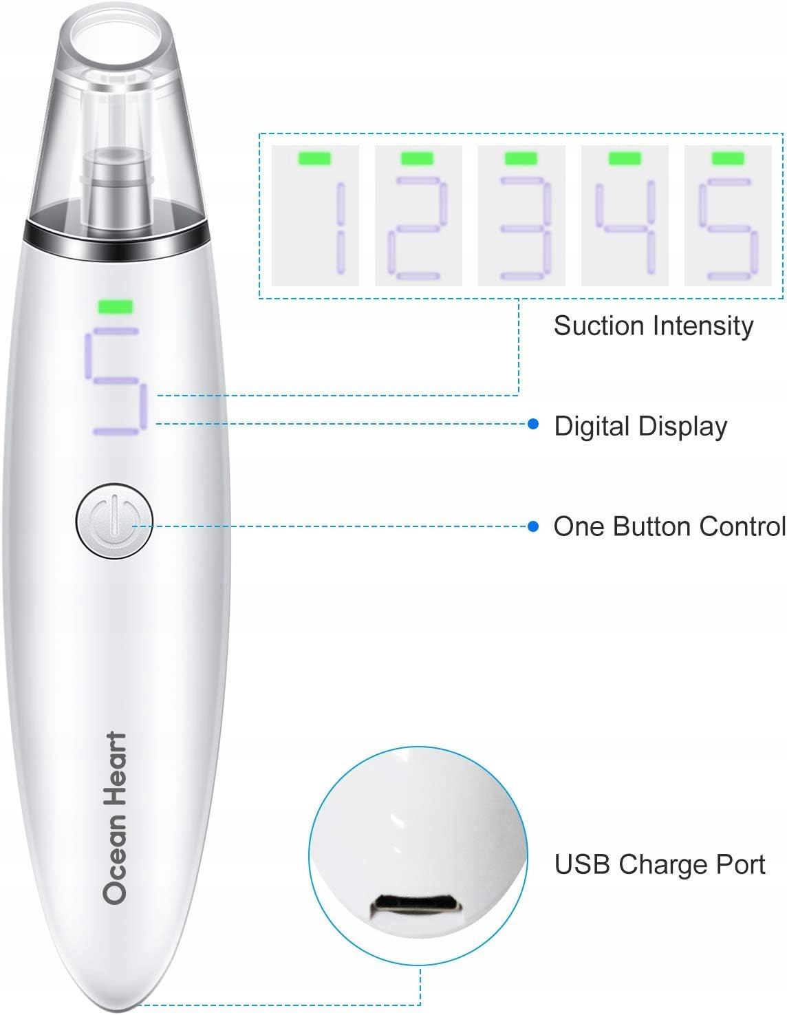 Ocean Heart Vacuum Cleaner for Blackhead Removal and Pore Cleansing (2020) Packaging status original