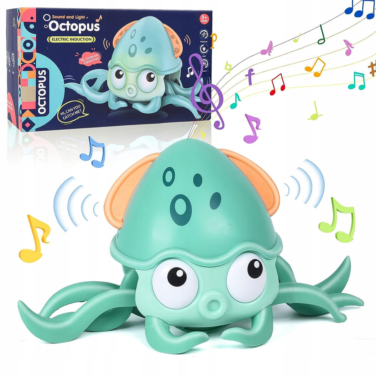 Octopus Crawling Interactive Toy with Sound USB Powered