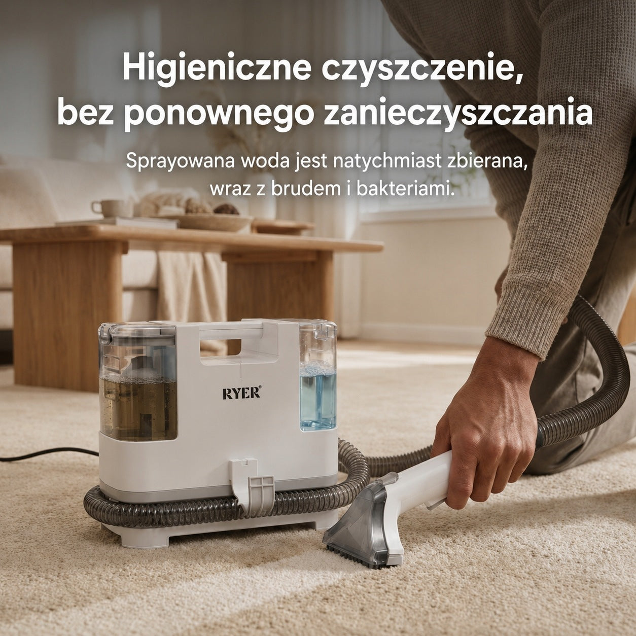 Odkurzacz Piorący RYER Spot Cleaner 9000Pa Tapicerka Materace Sofa Auto Packaging status original