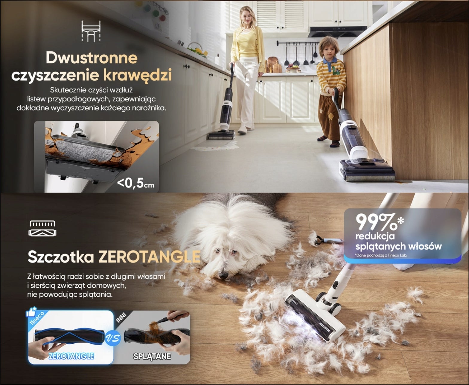 Odkurzacz pionowy myjący 2w1 Tineco Floor One Switch S6 Stretch Plus Power supply rechargeable battery