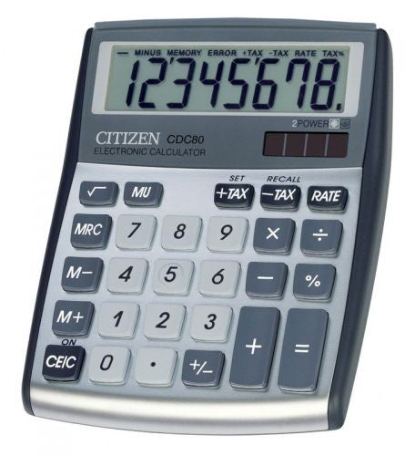 Office Calculator Citizen CDC-80 Silver for Office School Packaging status original