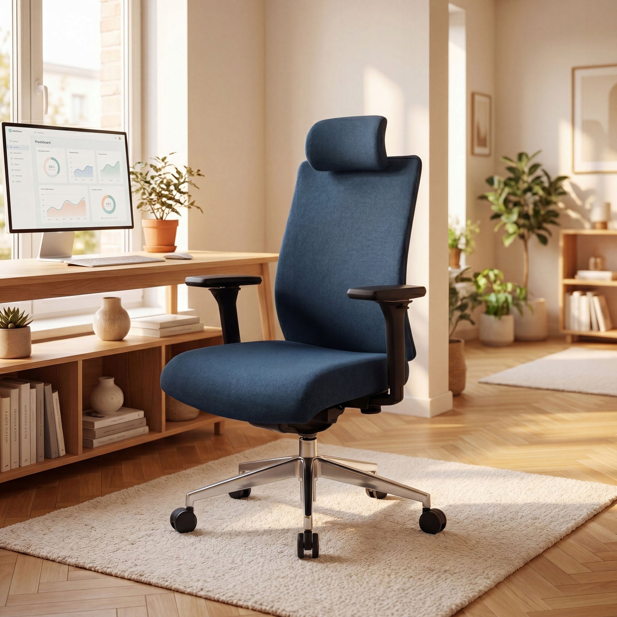 Office Chair Ergonomic Rotary JAN NOWAK VECTOR Dark Blue Packaging status original